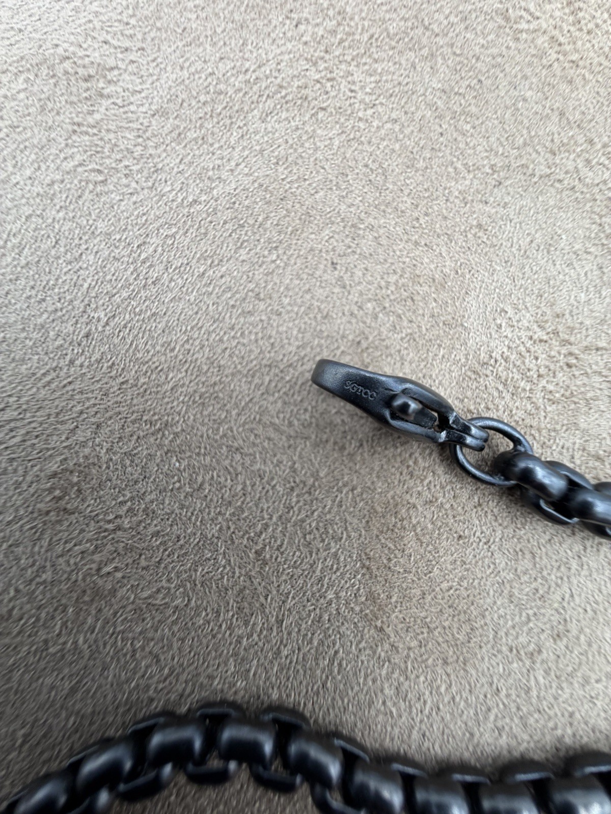 David Yurman Box Chain Necklace in Darkened Stainless Steel 4mm 26 inch
