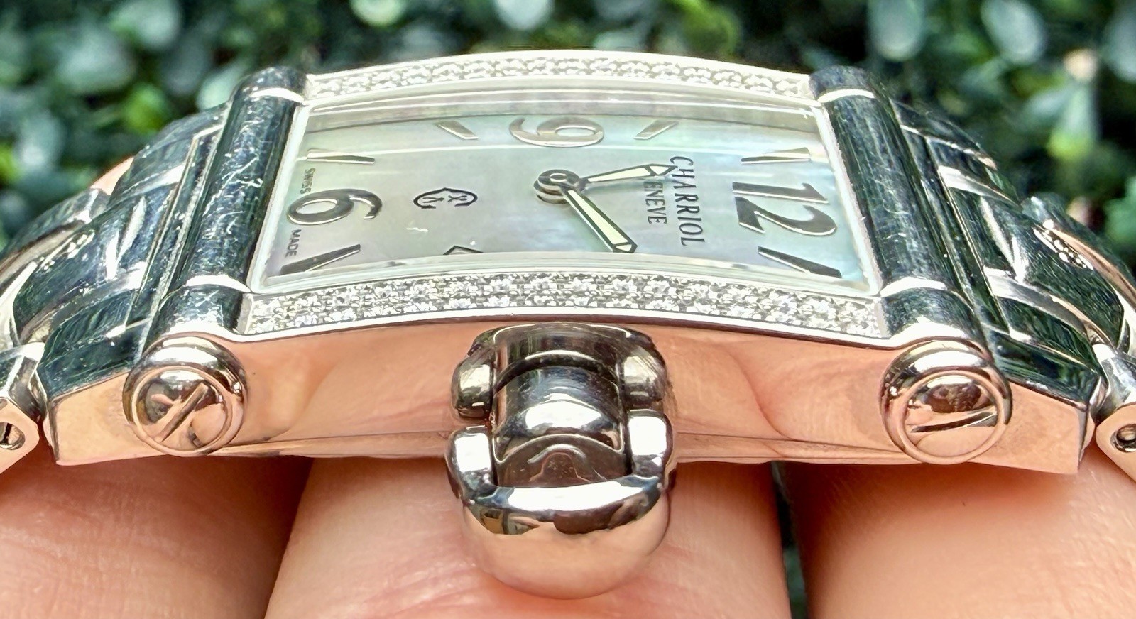 Philippe Charriol Columbus Stainless MOP Dial Diamond Bezel Quartz Watch CCSTRH