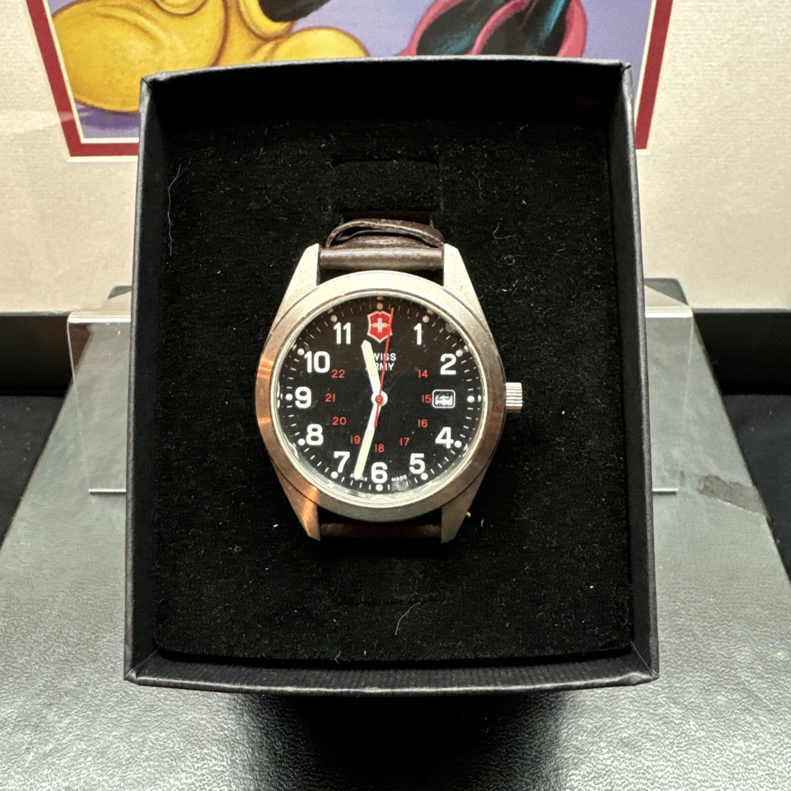 Mens Swiss Army Victorinox Black And Red Dial
