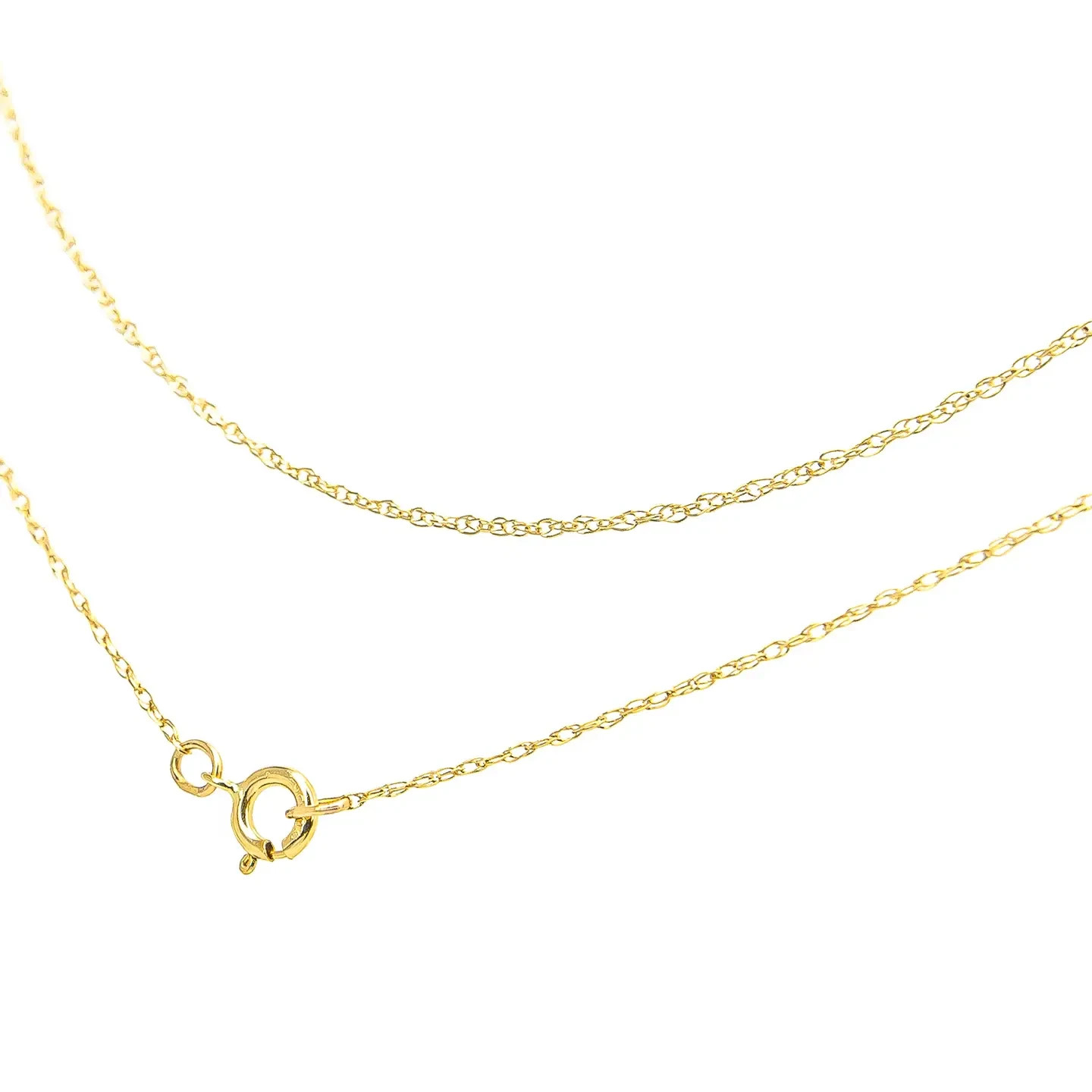 Solid 10K Gold Rope Chain 0.5mm with Spring Ring | Rose Gold