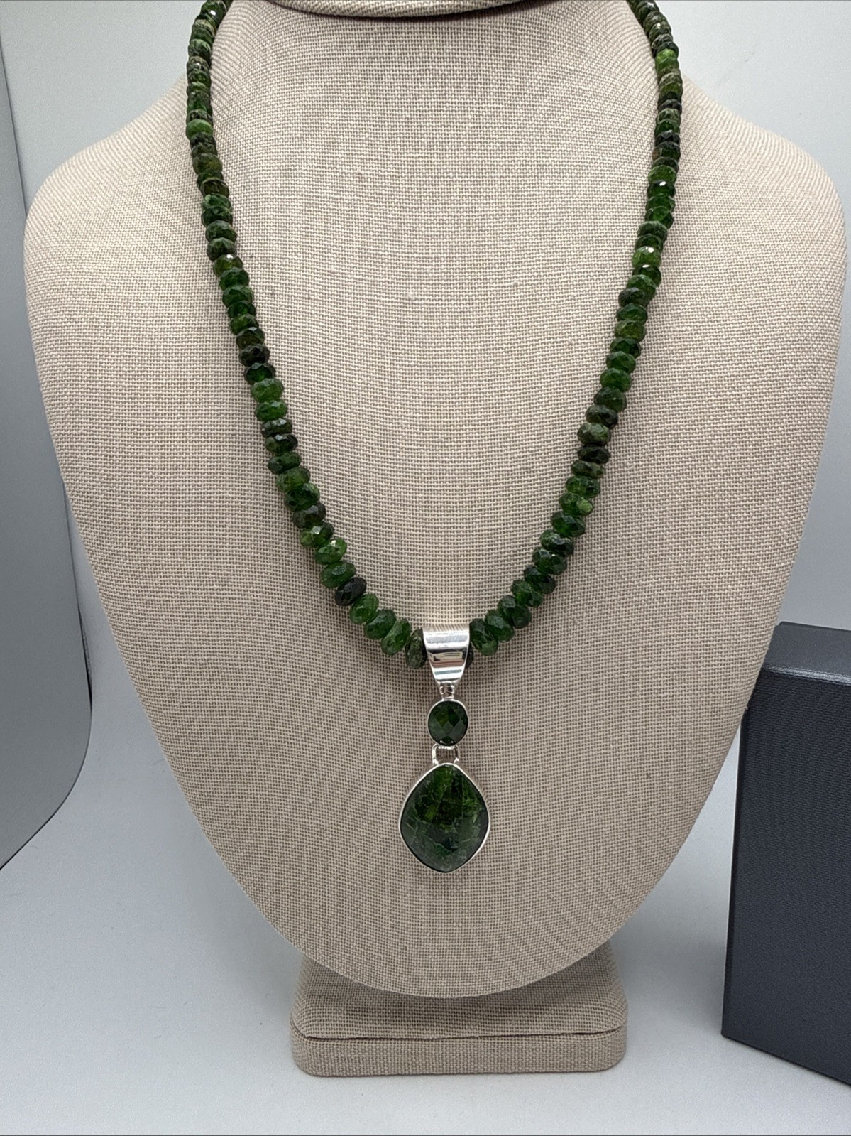 Jay King Natural Russian Chrome Diopside Sterling Silver Necklace & Pendant NWT