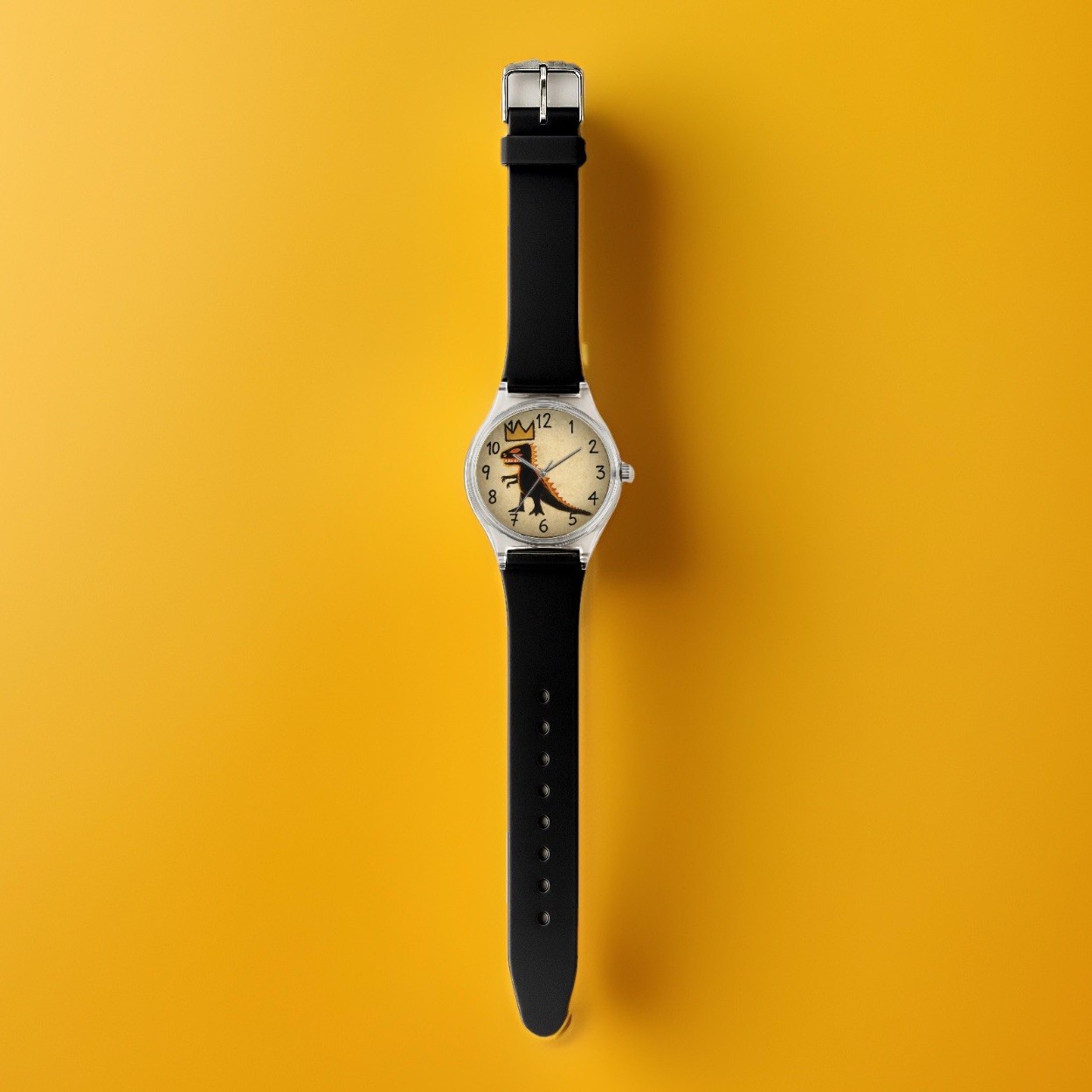 BASQUIAT KING Crown Dinosaur MET NYC Pop Art Wrist Watch Wristwatch