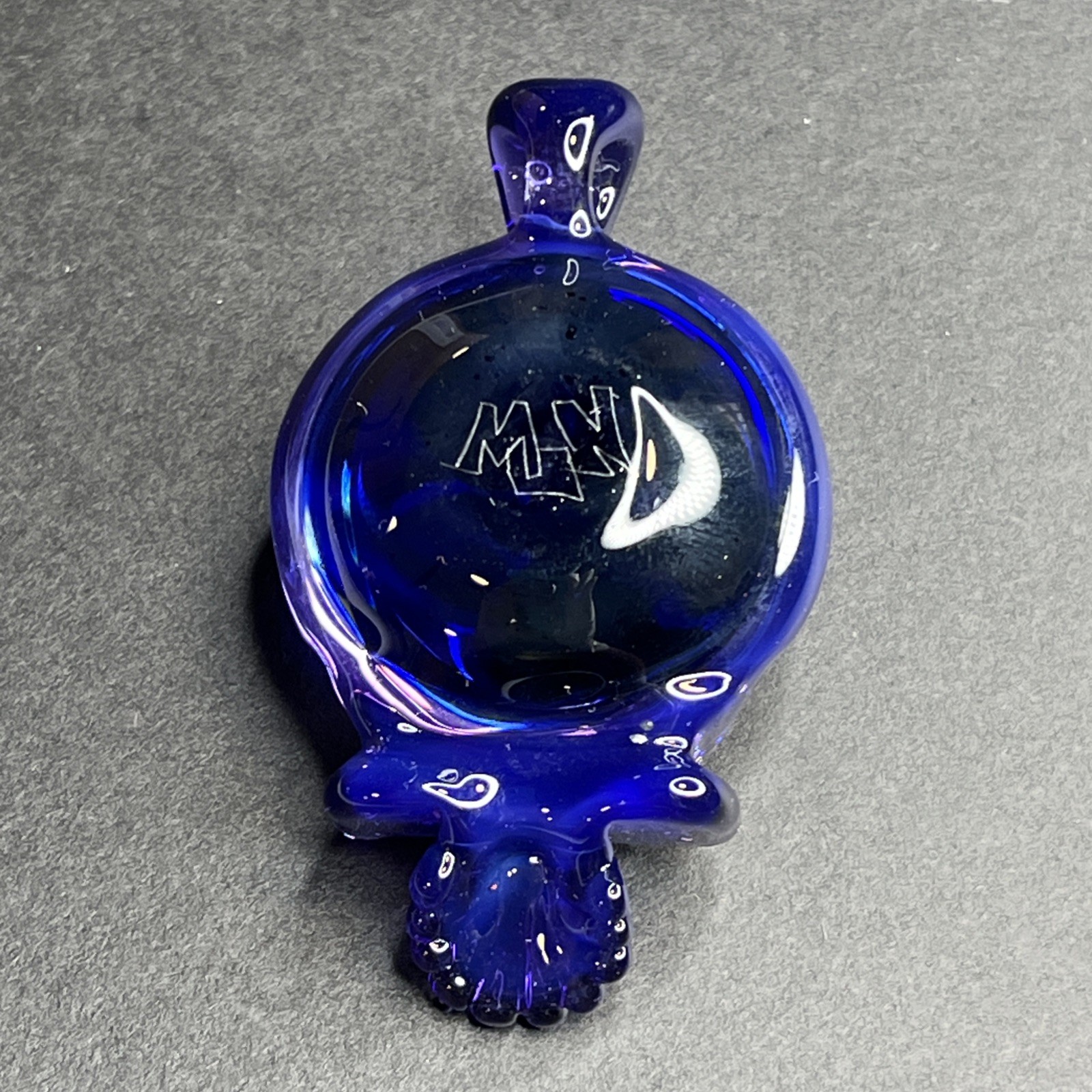 Handmade Art Glass Stealie Skull Pendant Outer Space, Moon Opal, Shooting Star