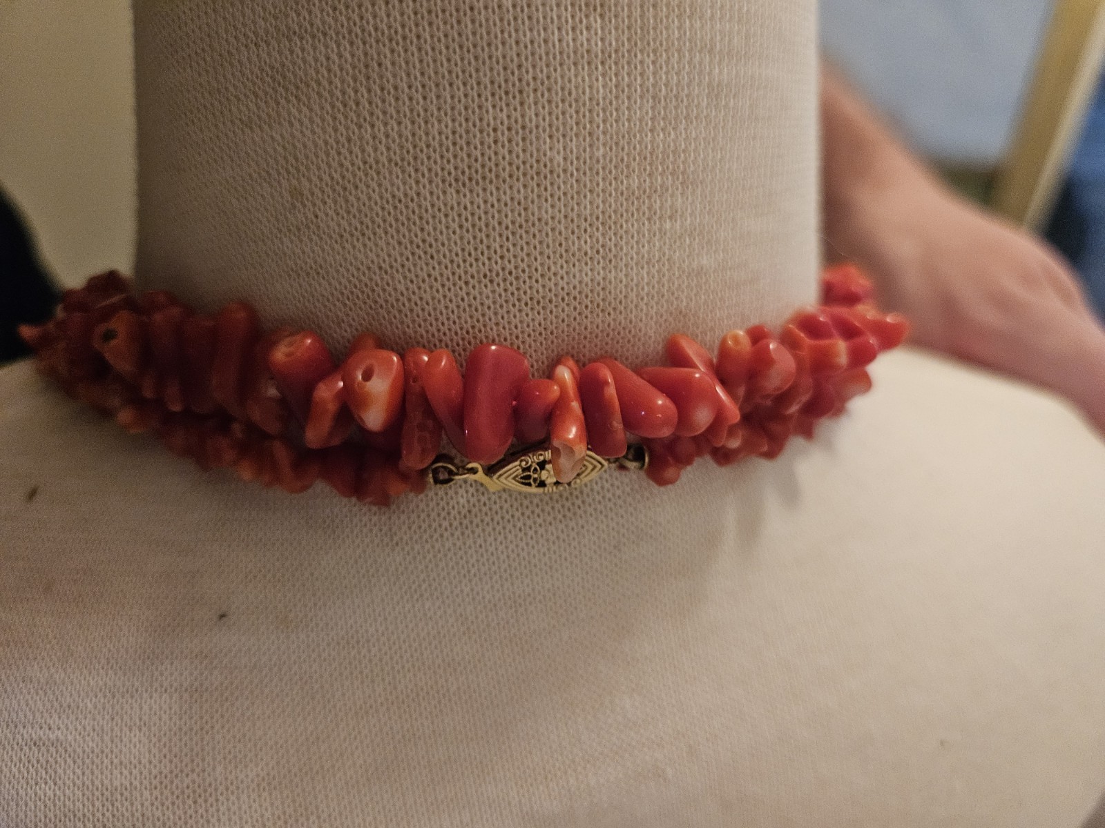 14K Gold Natural Red Coral 60″ Long 114g Multi Strand Necklace Runway Statement