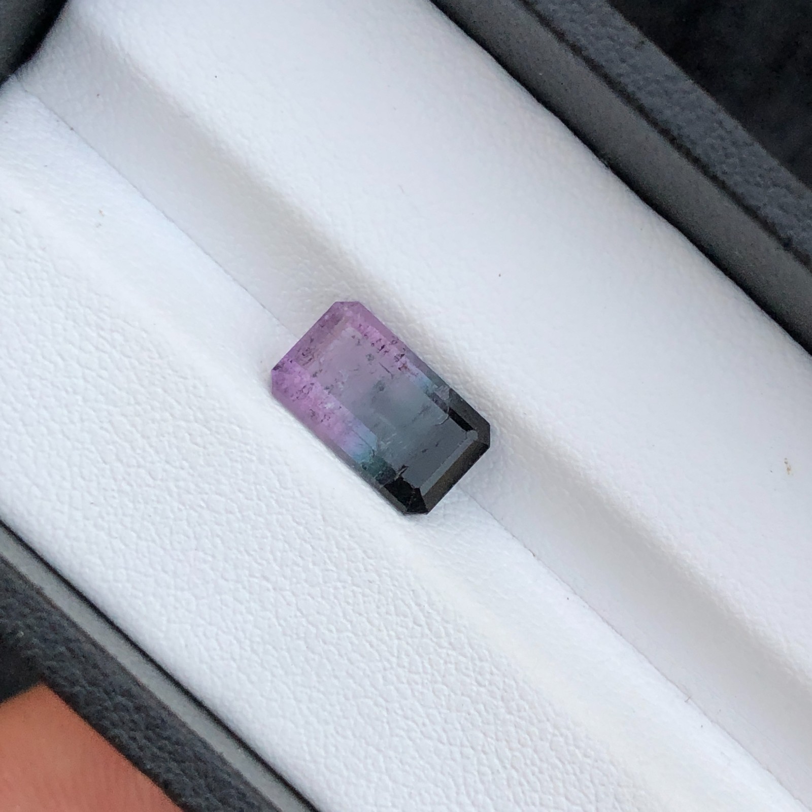 2.95 Carat Natural Loose Tri Tourmaline Emerald Cut Gemstone | Unheated