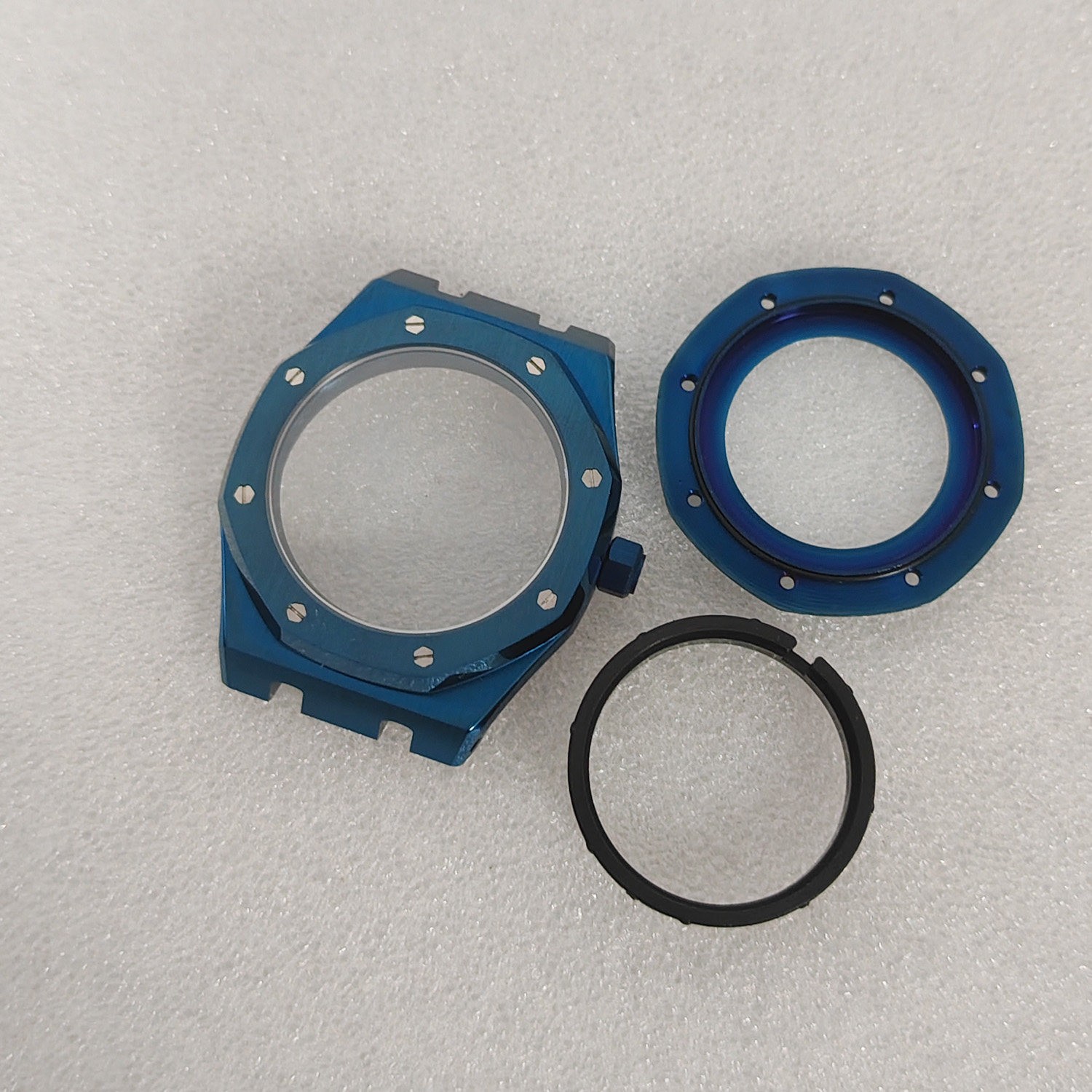 41mm Electroplate Blue Watch Case Sapphire for Nh35 Nh36 Movement 31.8mm Dial