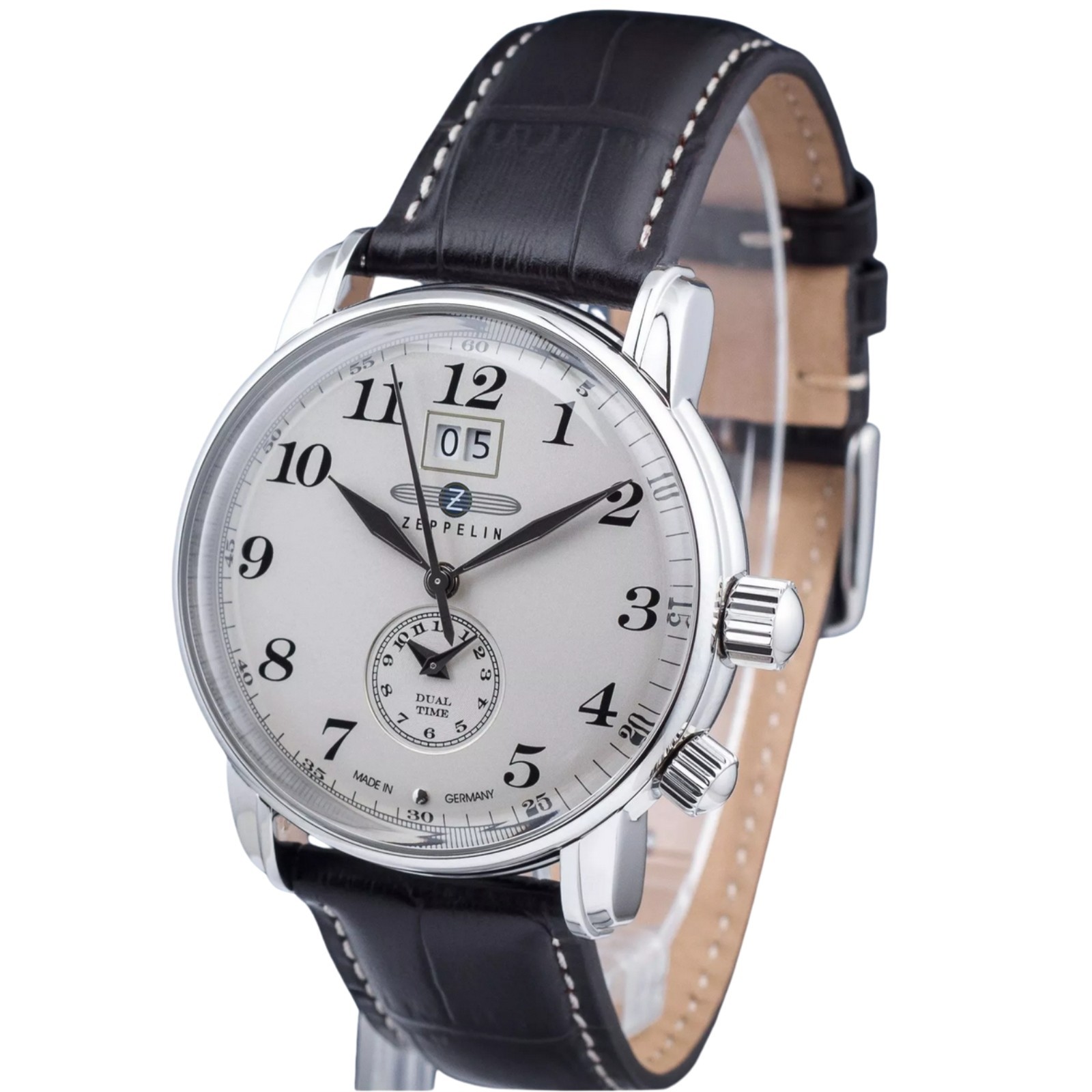 Zeppelin LZ127 Graf Zeppelin Dual Time Beige Dial Men’s Watch 7644-5