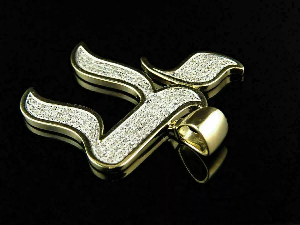 0.50 Ct Round Cut Diamond Jewish Chai Charm Pendant 14k Yellow Gold Over Unisex
