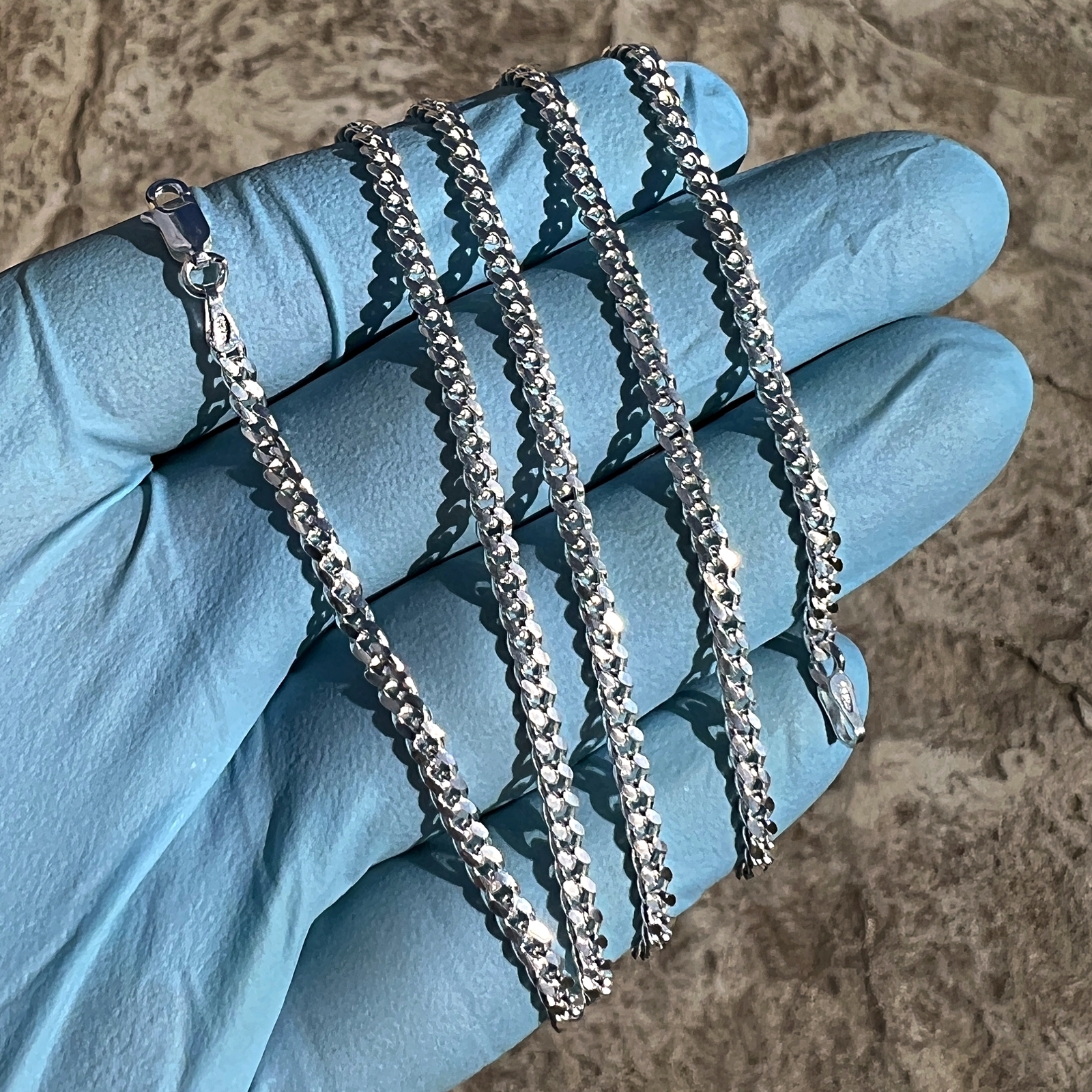 925 Sterling Silver VVS1 Moissanite 0.82CT Cross Miami Cuban Chain 3MM 16-30″