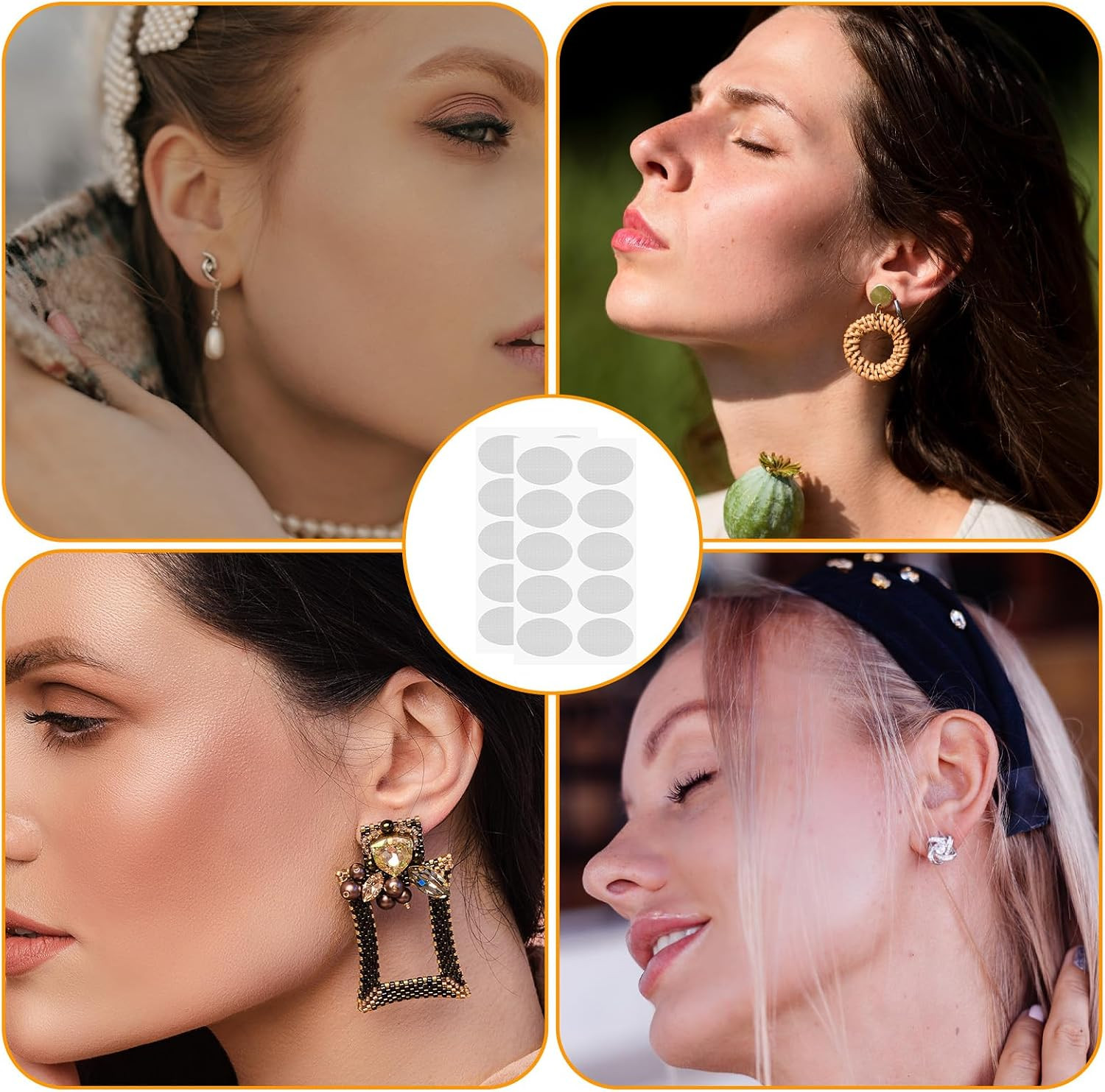 600 PCS Clear Earring Stickers for Heavy Earrings, Ear Lobe Support Patches Ear