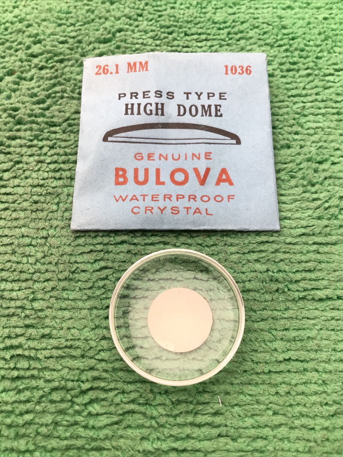 Genuine Bulova Accutron Part # 1036, 26.1 mm Watch Crystal