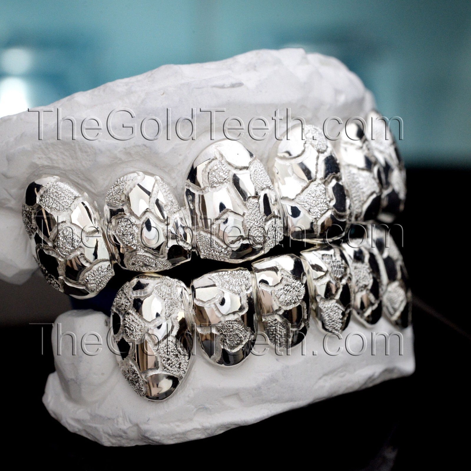 Custom Grillz .925 Sterling Silver Diamond Dust Cut Handmade Real Grill Teeth