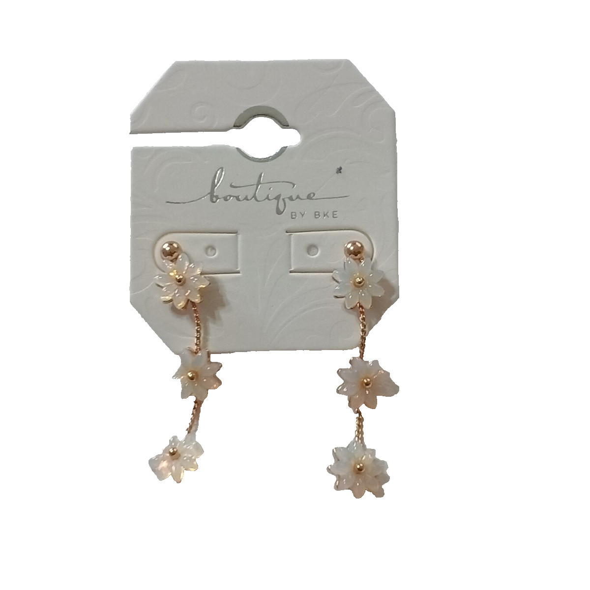 NWOT BKE Dangle earrings Floral stud Brass Plated Gold Fashion Jewelry