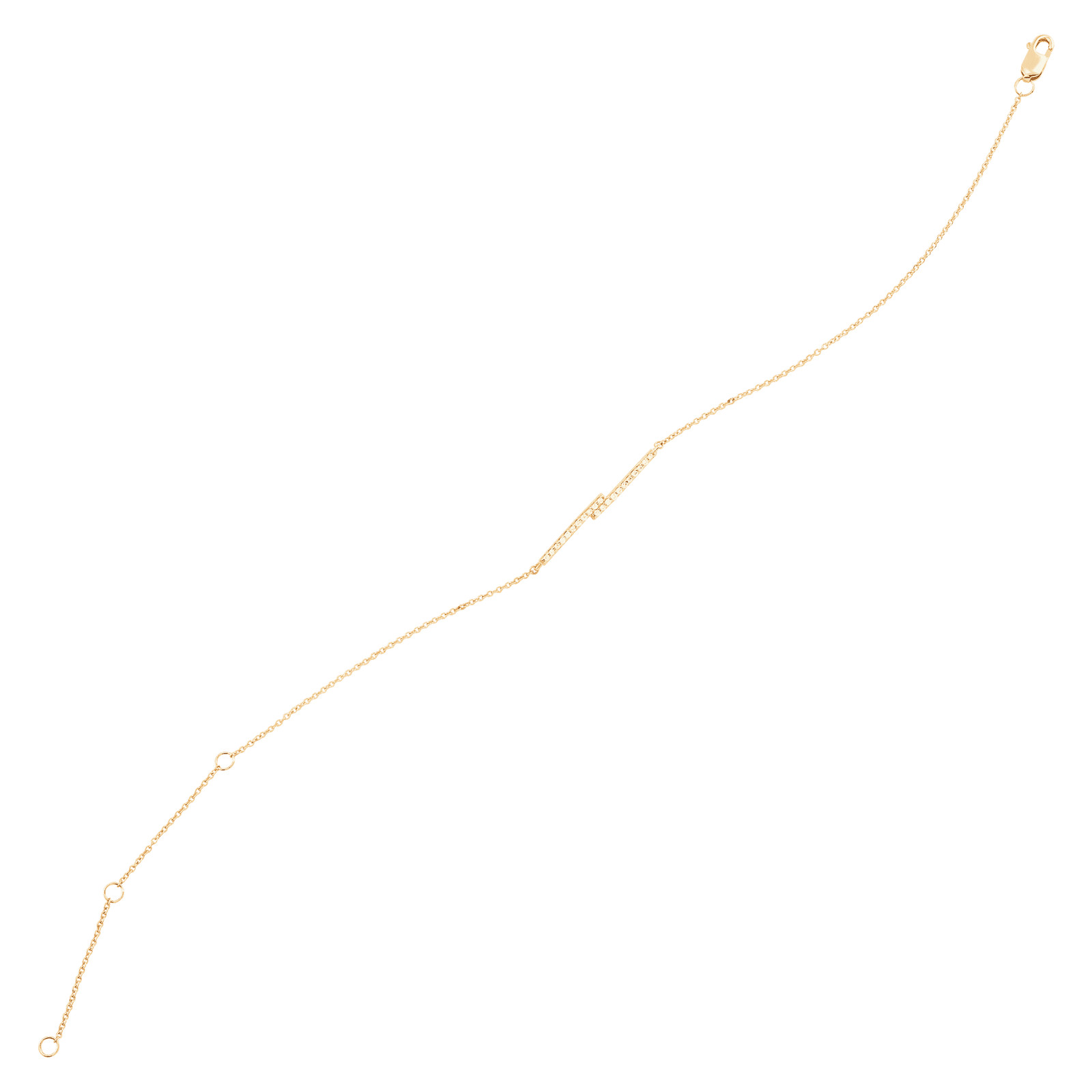 Welry Double Bar Bracelet with Diamonds in 10K Yellow Gold, 8.75″