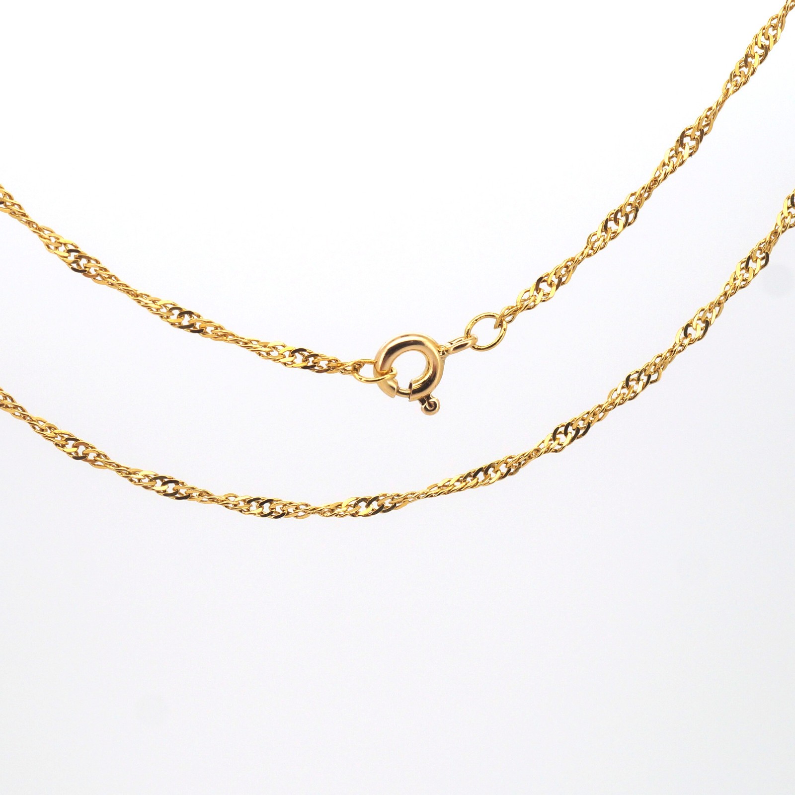 Unisex 22ct Yellow Gold Twisting Curb Link Necklace (43cm, 2.87g) – BW