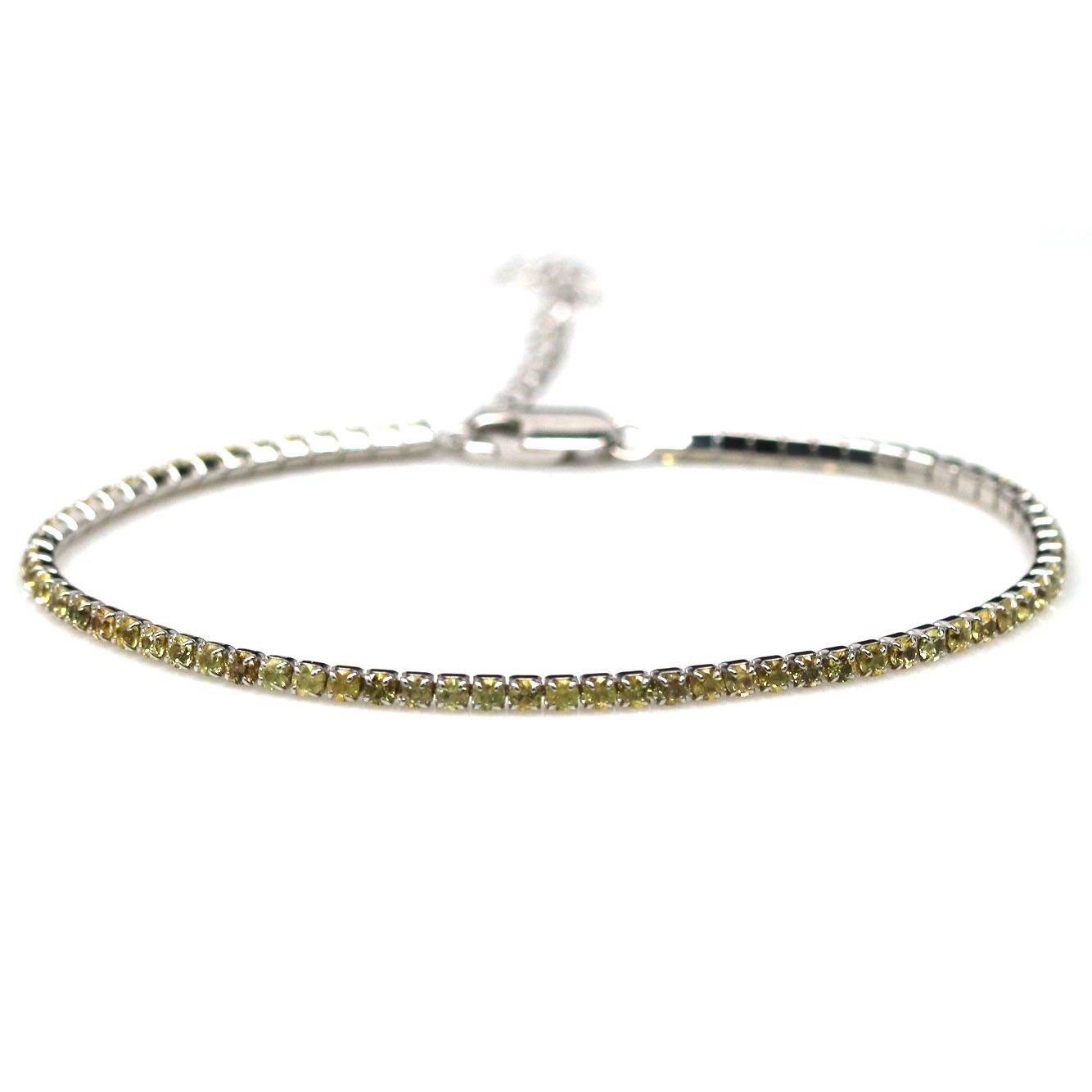 Yellow Sapphire Bracelet 9.0 In. 925 Sterling Silver Handmade