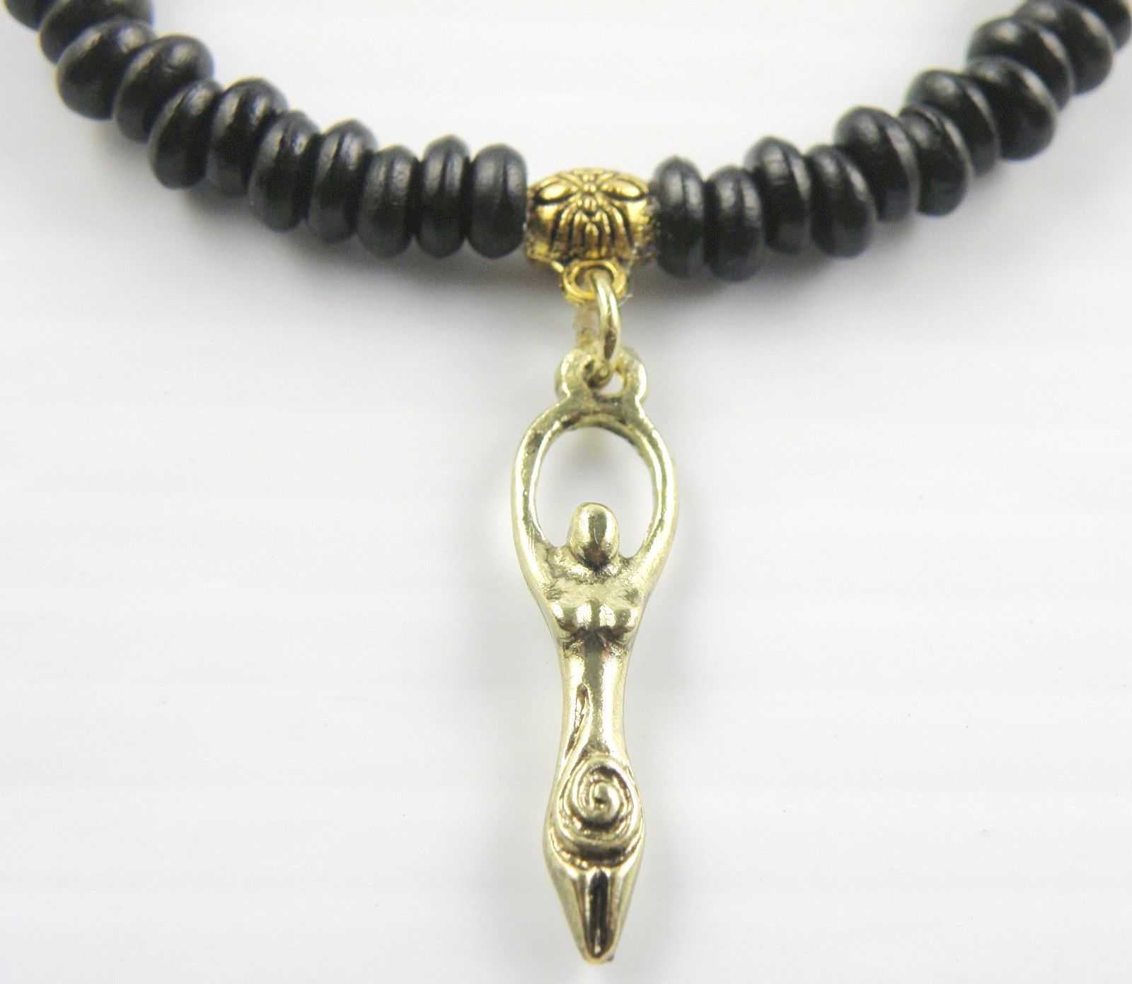 Boho Naked Beautiful Woman Pendant on Beaded Bracelet 6.50 Inches Unisex