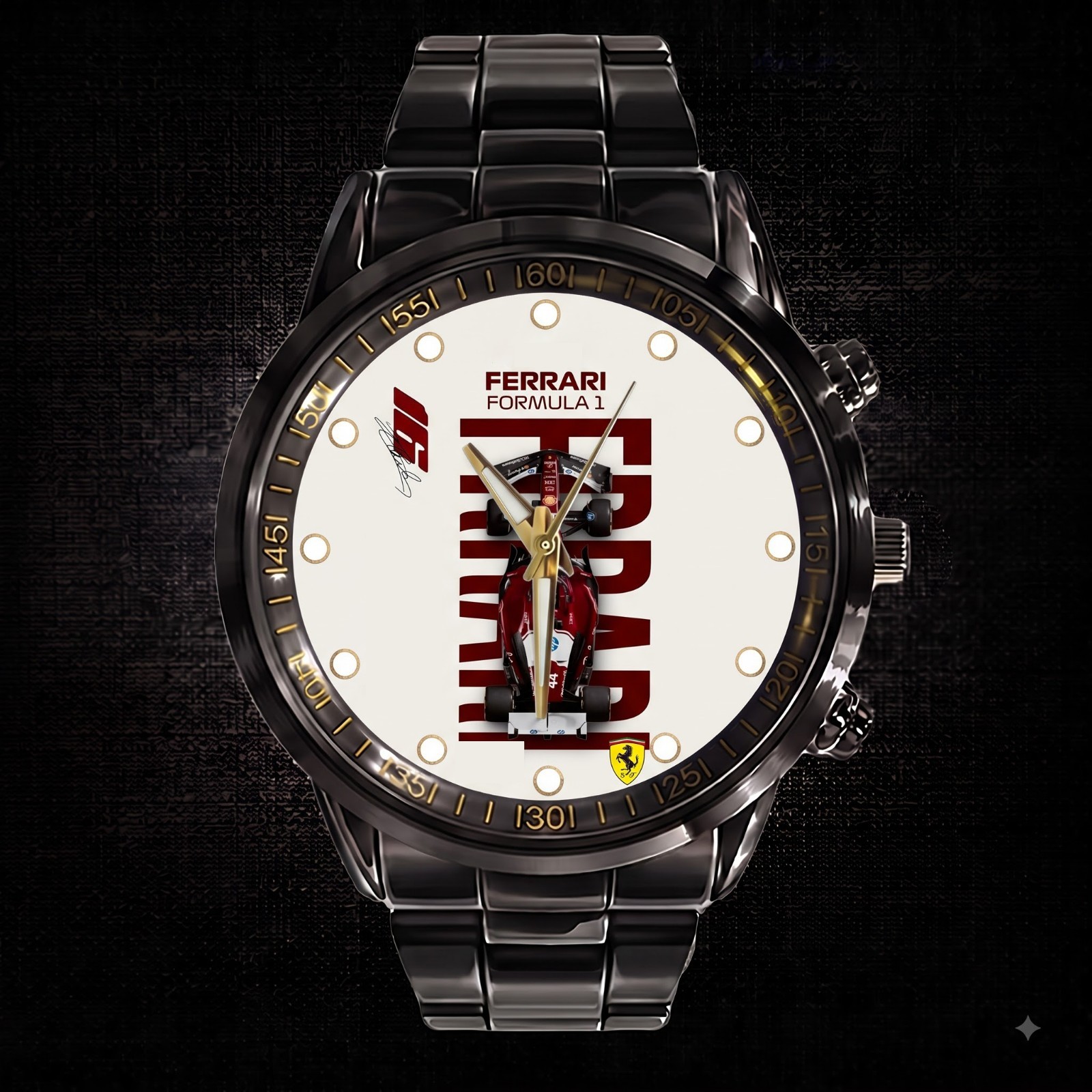 Personalized Ferrari Italian Racing Stainless Steel Watch Motorsport Gift