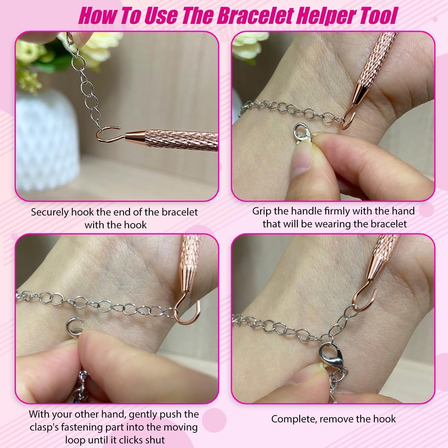 Bracelet Helper Tool 2PCS Jewelry Clasp Assistant Bracelet Necklace Wearing Aid