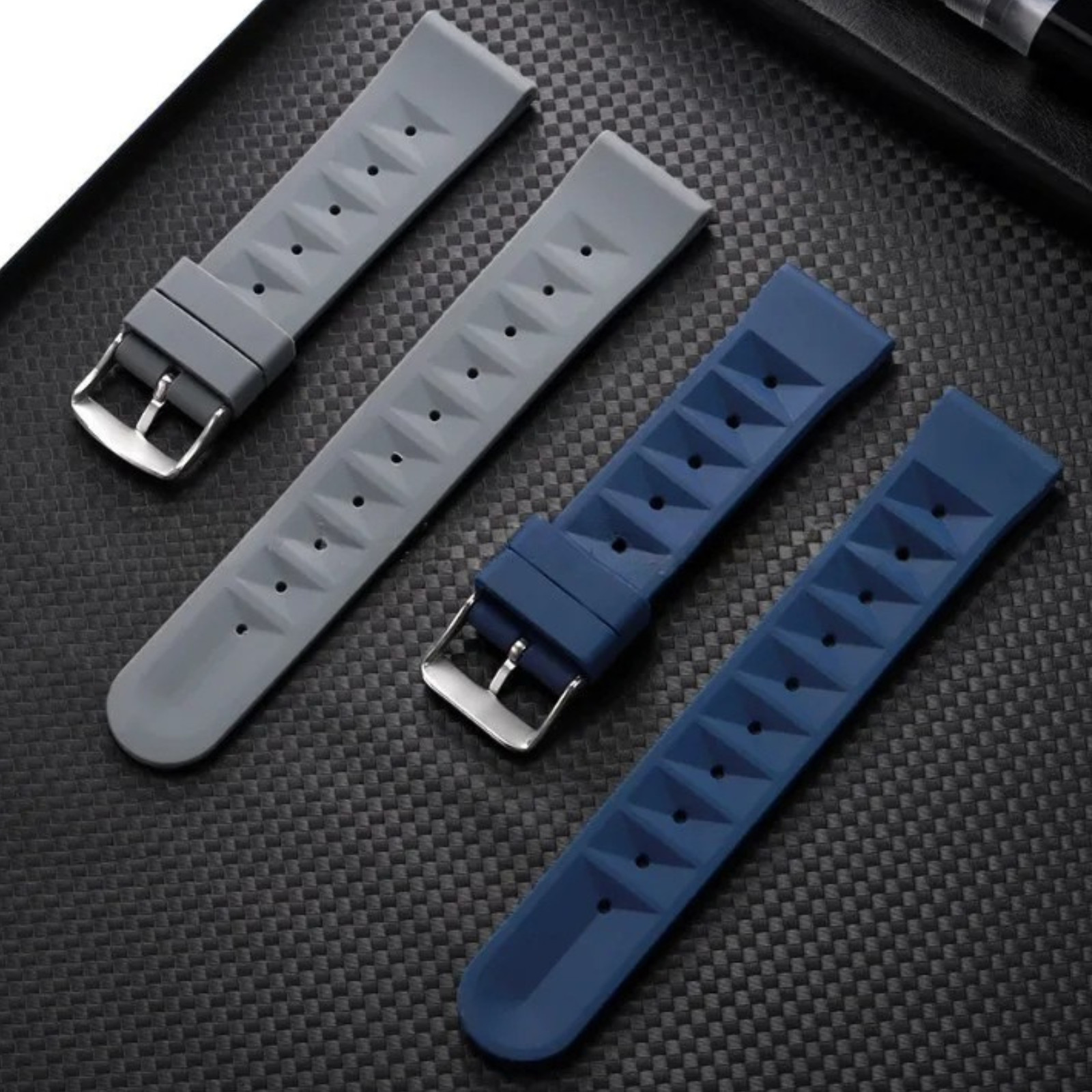 Seiko SKX007 SKX009 Waffle Rubber Strap 20mm 22mm Dive Watch Band Waterproof