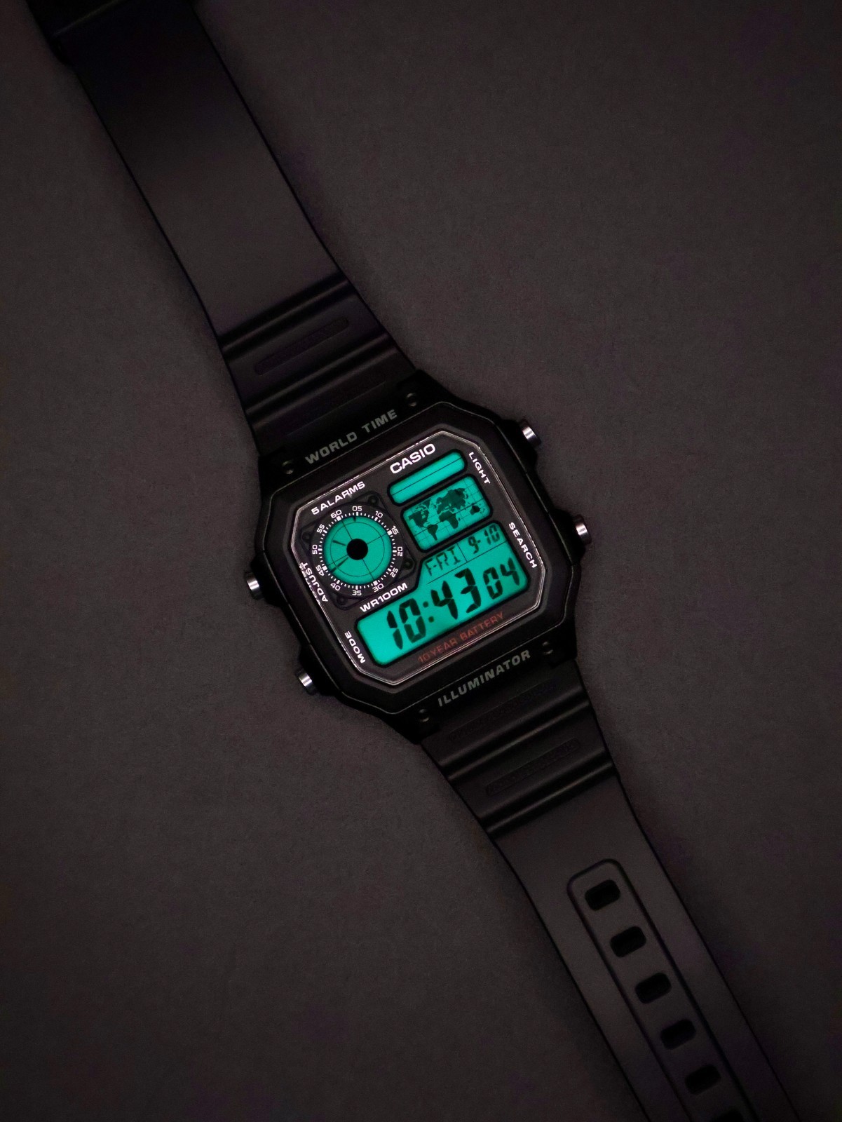“Radar” | Casio World Time Illuminator | Royale | AE-1200WH | 🟢 | Custom | MOD
