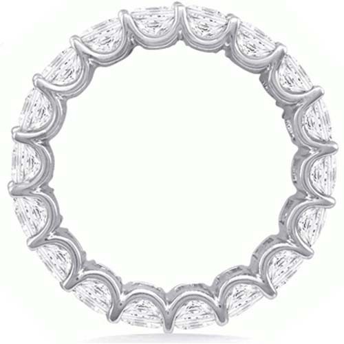 6.80 carat Asscher cut Diamond Eternity Band 18k Gold Ring F-G VS1 16 x 0.42 ct