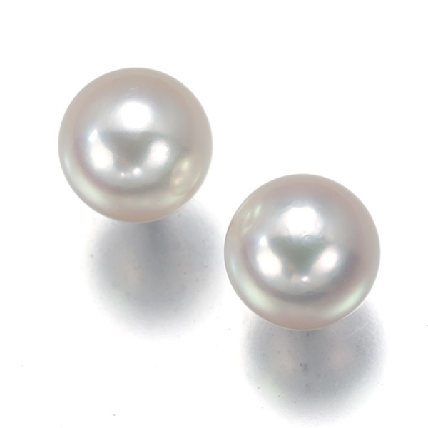 Auth Mikimoto Earrings Akoya Pearl 8.4mm Solitaire 18K 750 White Gold