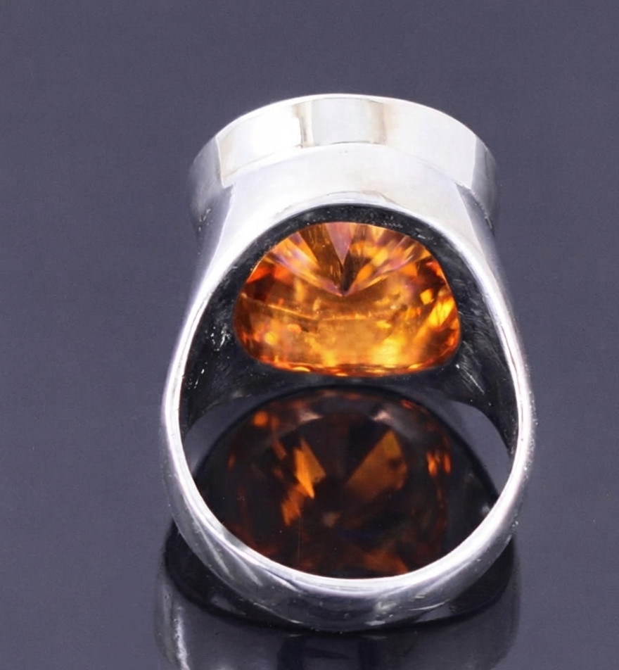 HUGE Certified 20.00 Ct Flame Orange Diamond Men’s Ring, FREE Diamond Studs