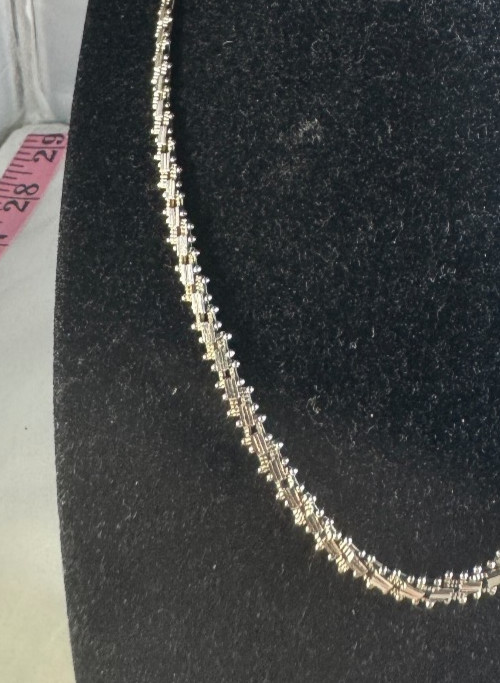 Vintage Mexican Sterling Silver Riccio Variation Link 16 inch necklace