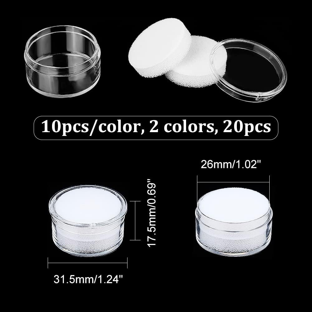 CHGCRAFT 20Pcs 2 Colors Mini round Stone Box Small Loose Diamond Gemstone Displa
