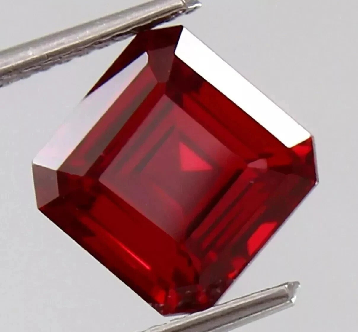 AAA Natural 40.55 CT+ Flawless Deep Red Burma Ruby Asscher Cut Loose Gemstone
