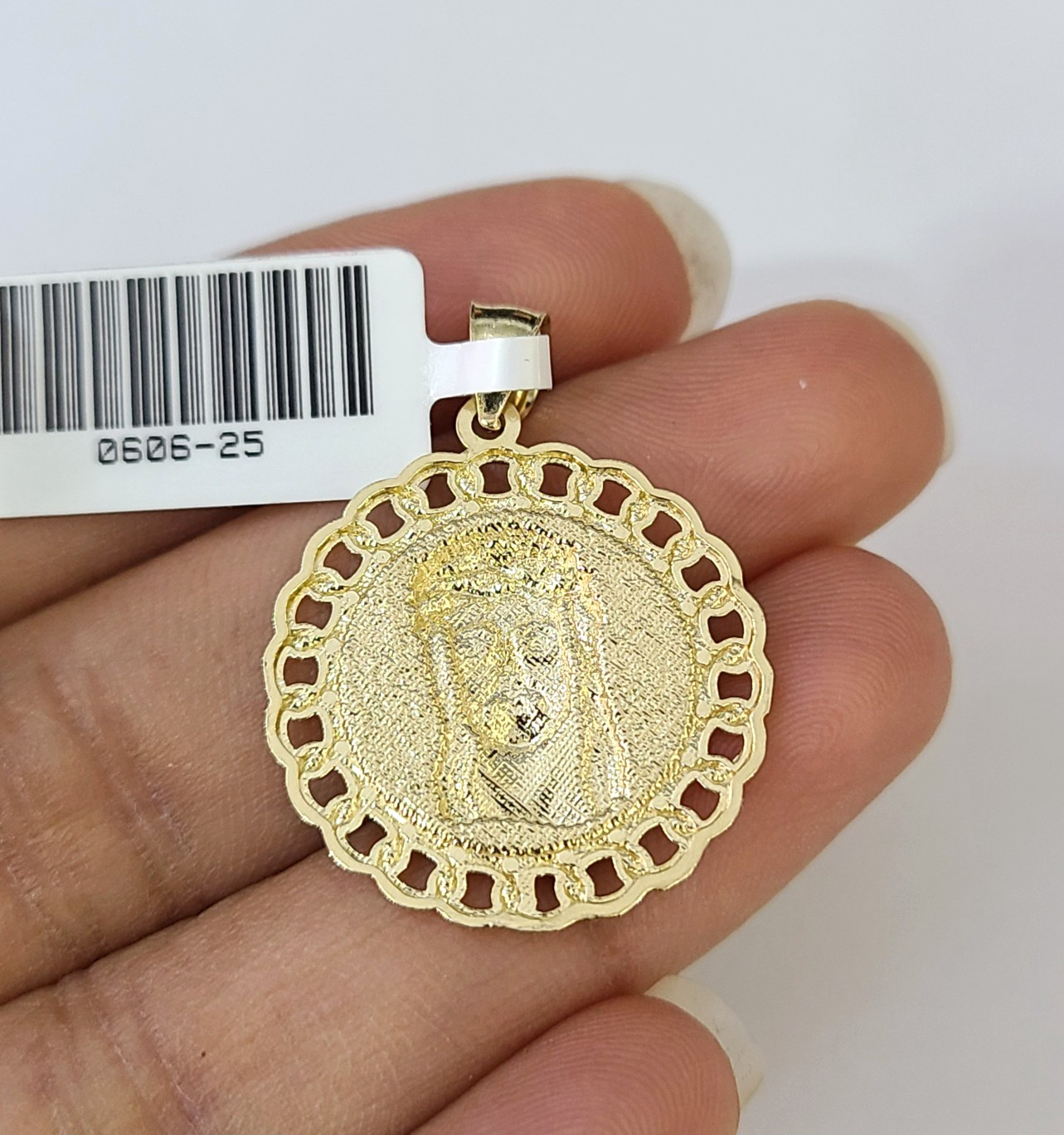 10k Gold Chain Miami Cuban Jesus Head Charm Pendant Set 4mm 18″-28″ Necklace