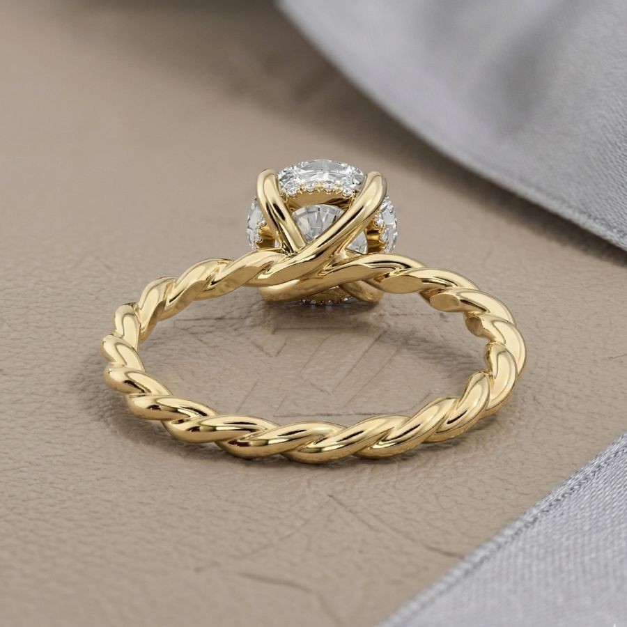 2.00 Ct Round-Cut VS1 Lab Grown Diamond Wedding Engagement Ring 14k Yellow Gold
