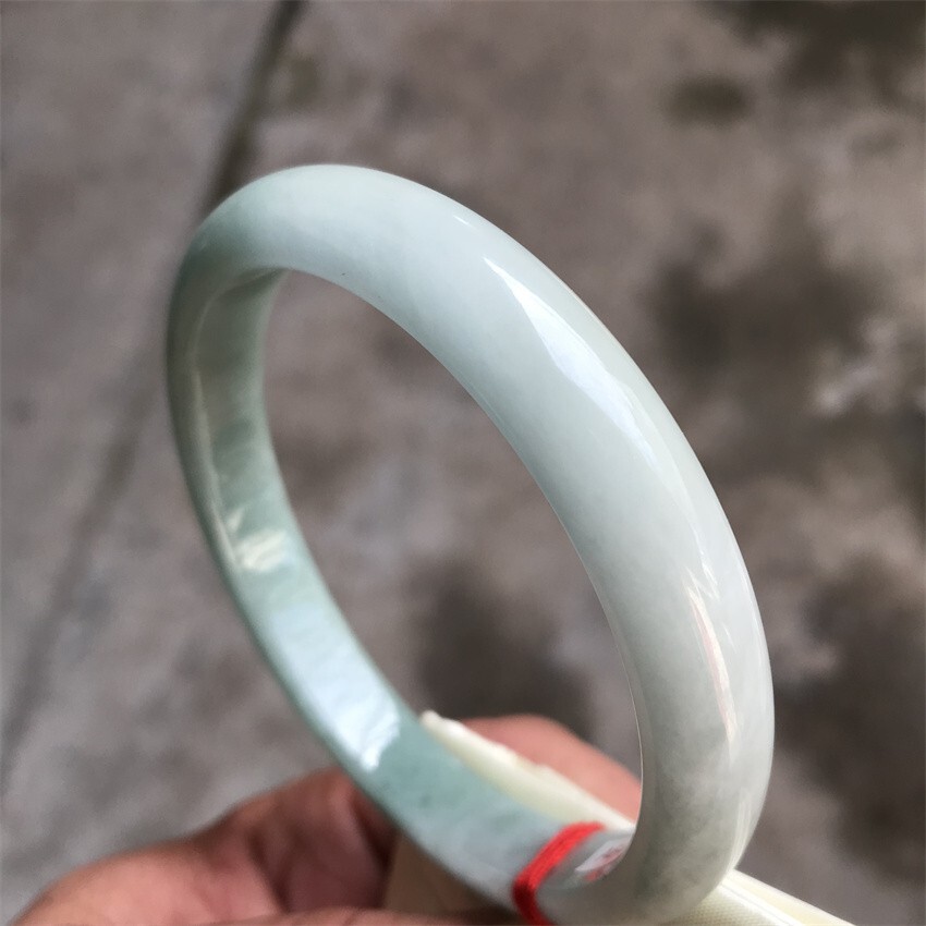 63.5mm Natural Ice Green Myanmar Jadeite Bracelet Emerald Jade Bracelet Bangle