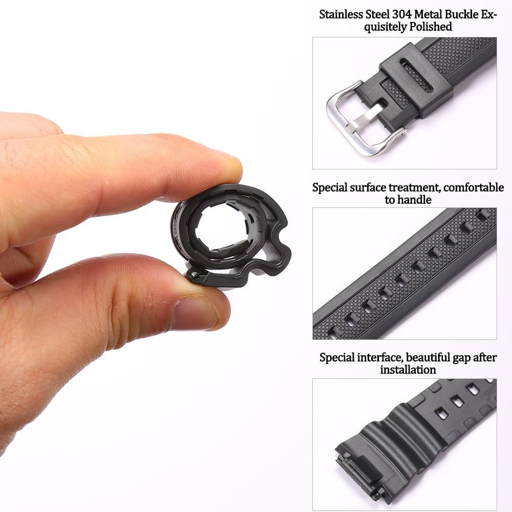 Natural Resin Replacement Watch Band Compatible with Casio W218H W-219H AE1200WH
