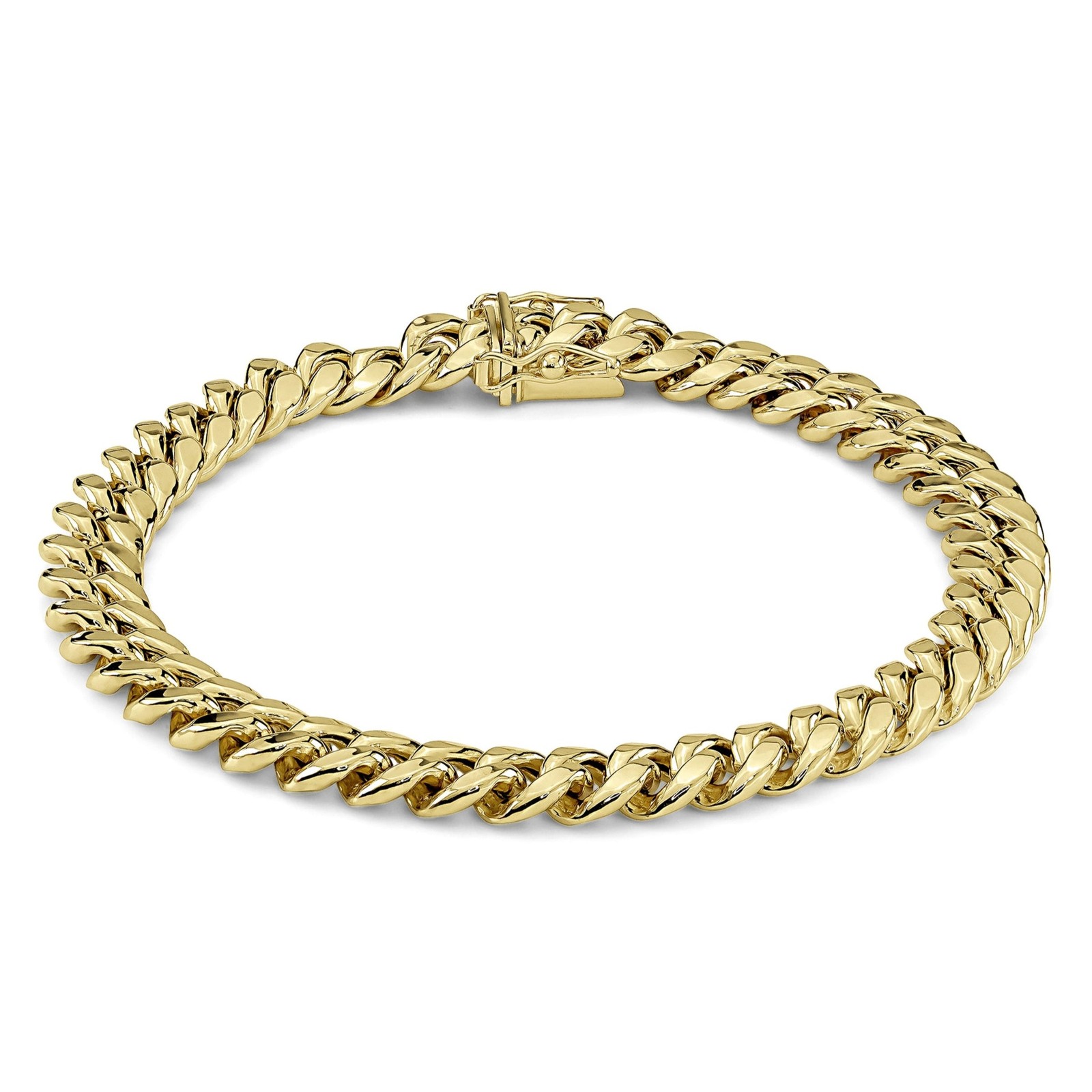 14k Gold Classic Miami Cuban Link Bracelet/Anklet (Semi-Solid & Solid)