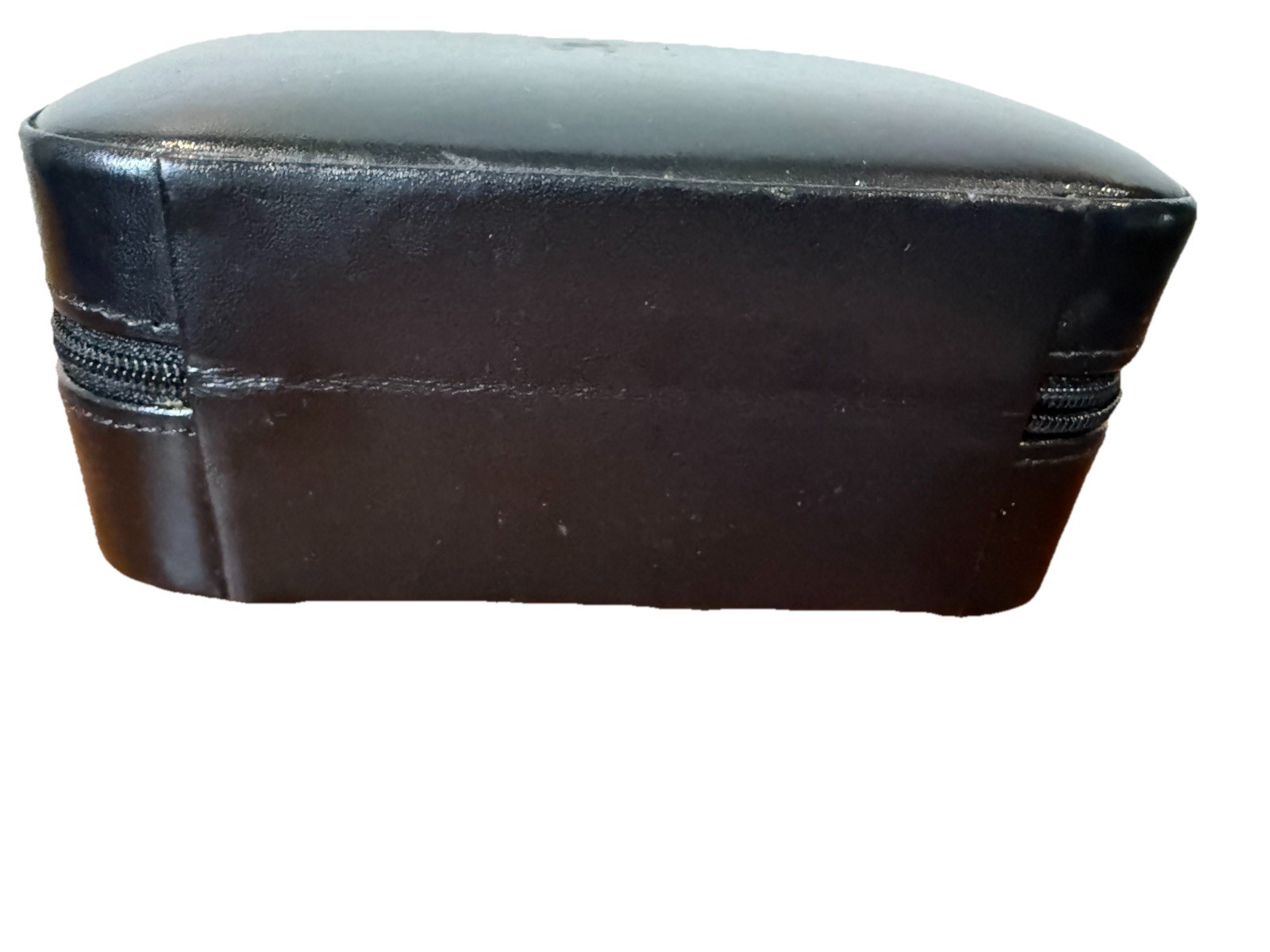 Black Travel Jewelry Case Faux Leather Zip. Velvet lining excellent condition.