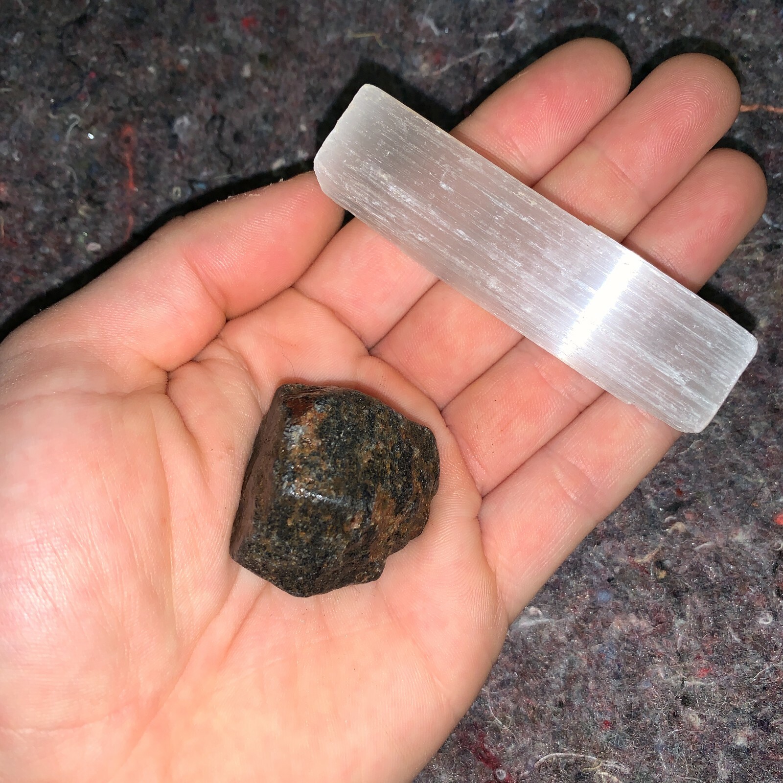 One (1) Charged Sapphire Rough Gemstone + A FREE Selenite Charging Stick