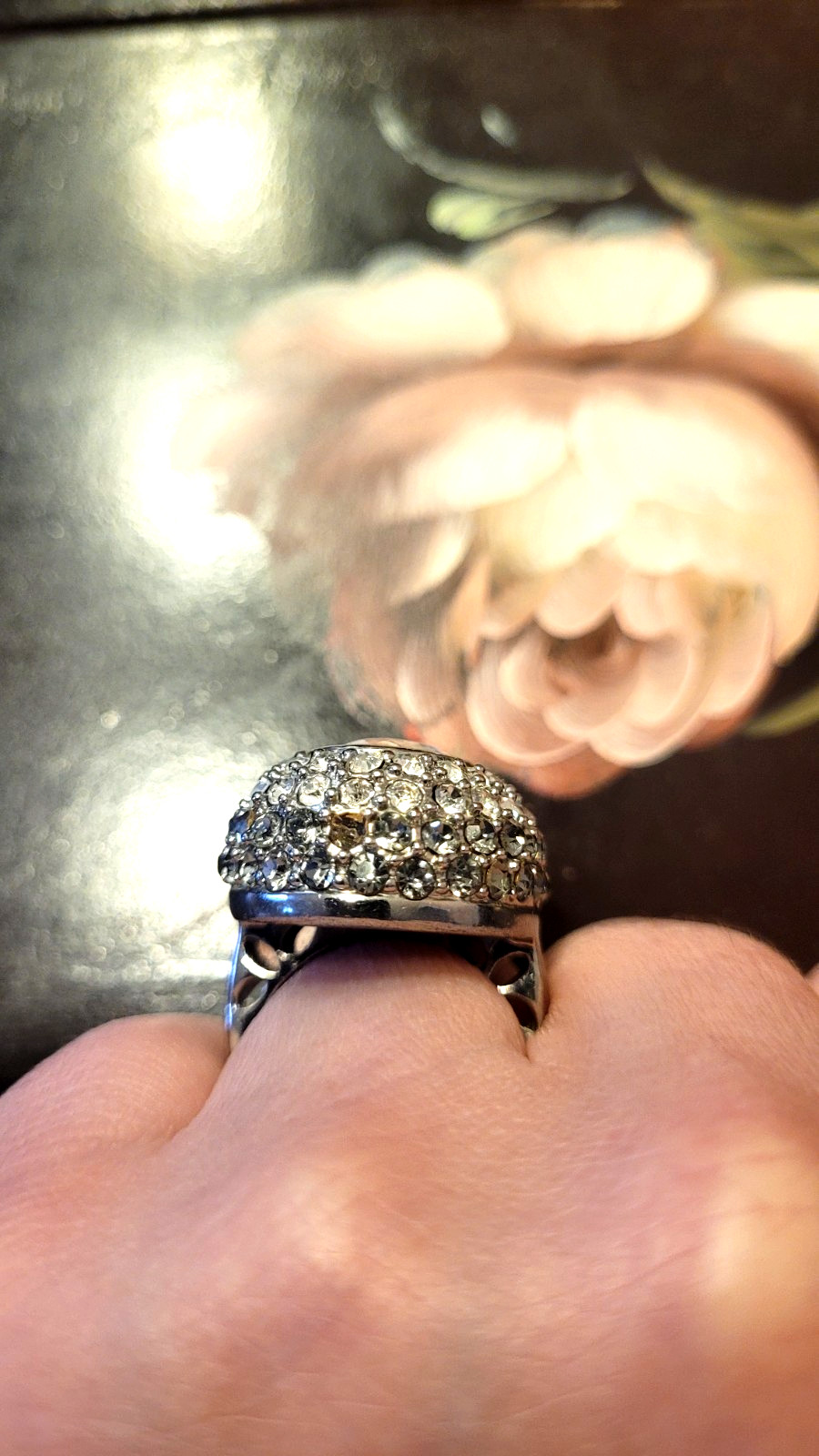Arnold Scaasi Extravagant Large Designer Jeweled Vintage Cocktail Ring Size 7 US