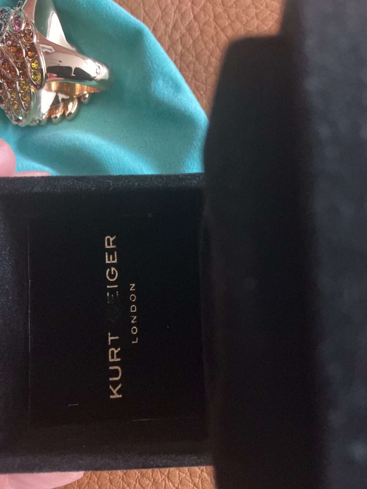 Kurt Geiger London Eagle Heart Crystal Pave Cocktail Ring Sz 7 NIB $148 KG pouch