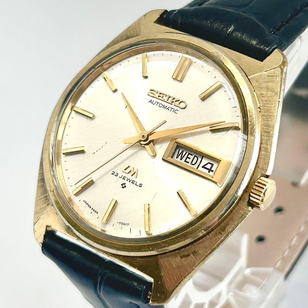 [Rare/Working] SEIKO Lord Matic 5606-7000 Jewels Gold Automatic Watch Japan
