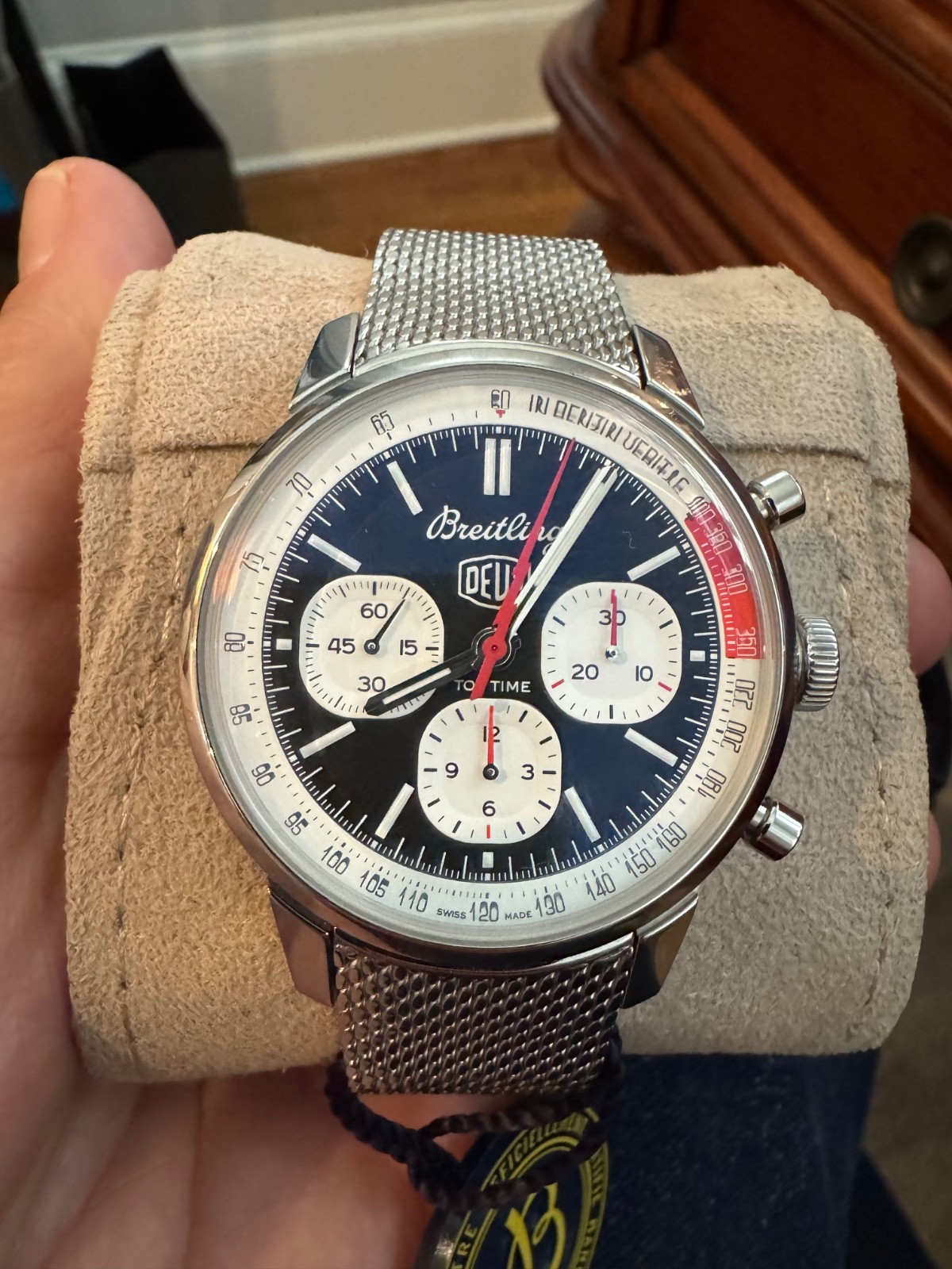Breitling Top Time Deus Chronograph Black Dial Steel 41mm Men’s Watch AB0176