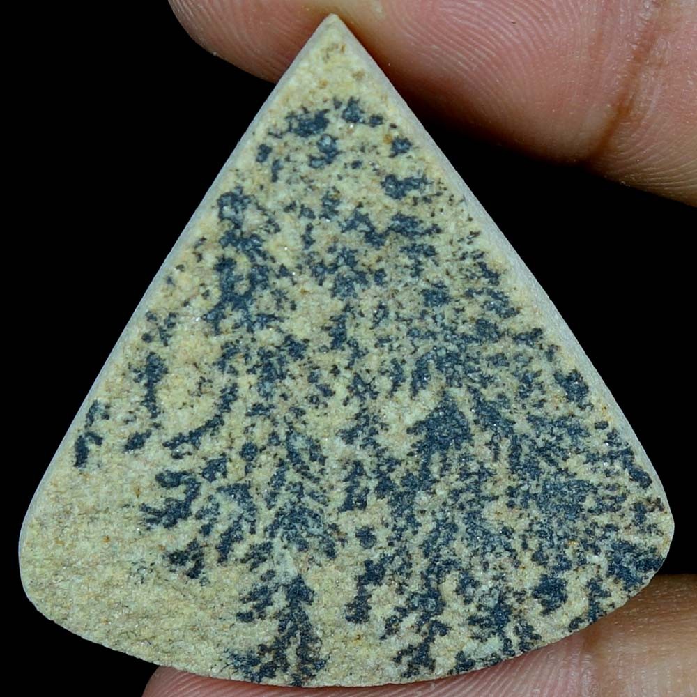 100% Natural Psilomelane Dendrite Fancy Cab Loose Gemstones 36x38x04mm 40.20Cts