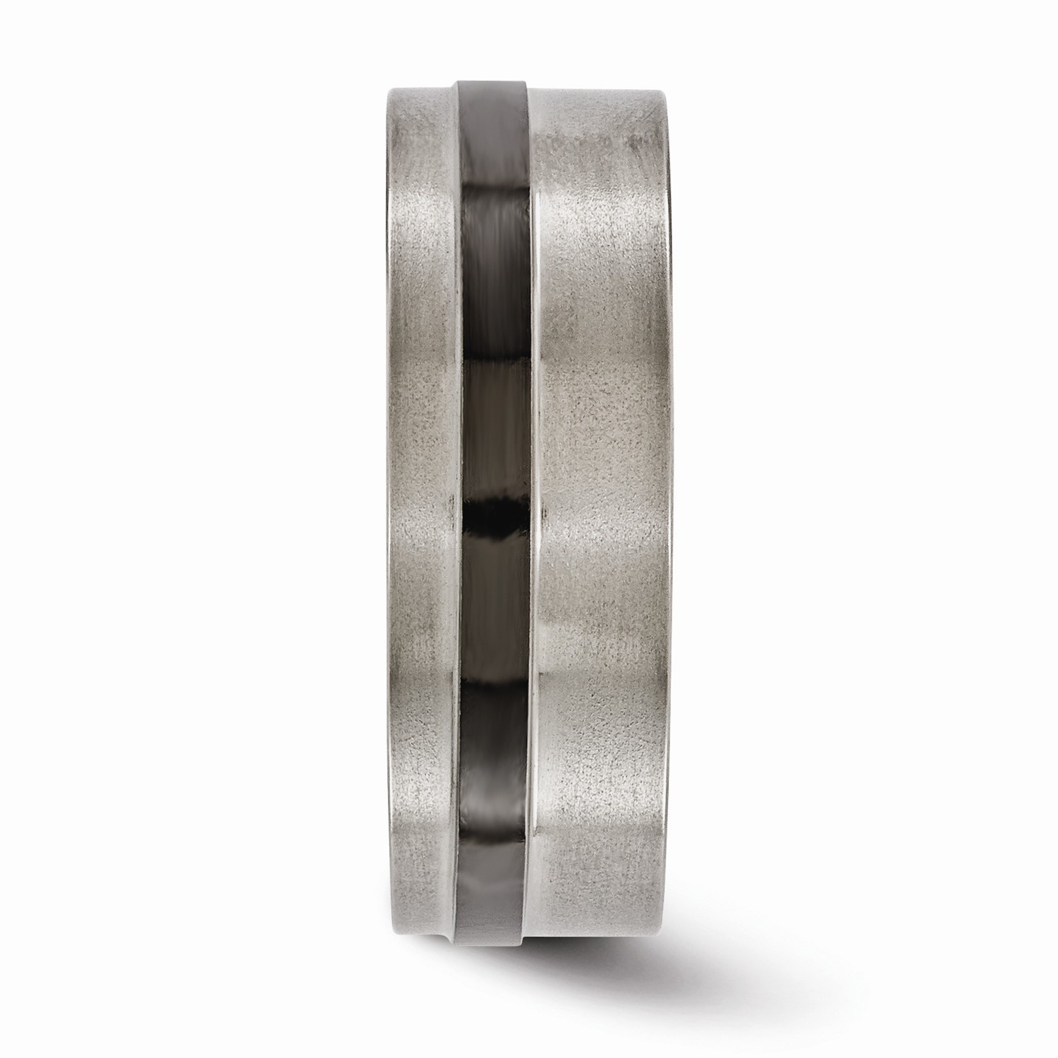 Edward Mirell Black Ti Titanium 8mm Flat Cut Brushed Wedding Band Sizes 7 to 13