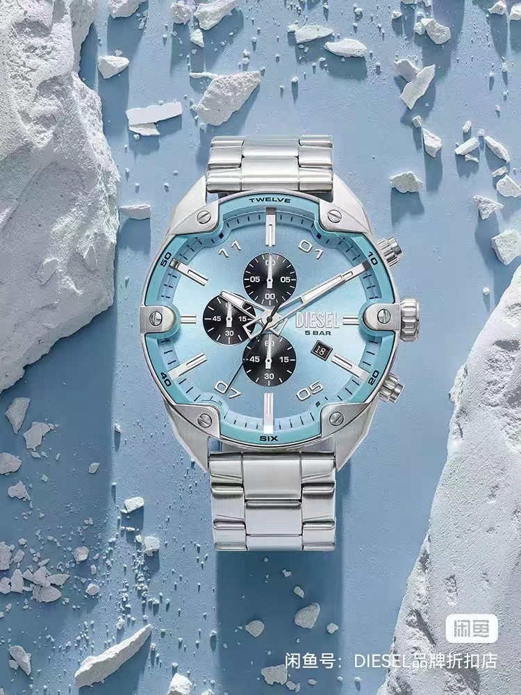 Diesel DZ4655 Mr Daddy 2.0 Ice Blue Stainless Steel Men’s Watch 45mm