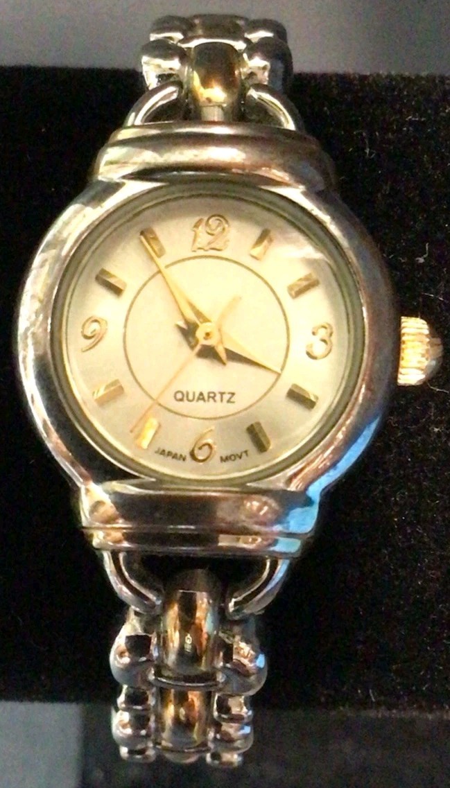2 Tone Advance Ladies Quartz Wrist Watch Stainless Works New Battery