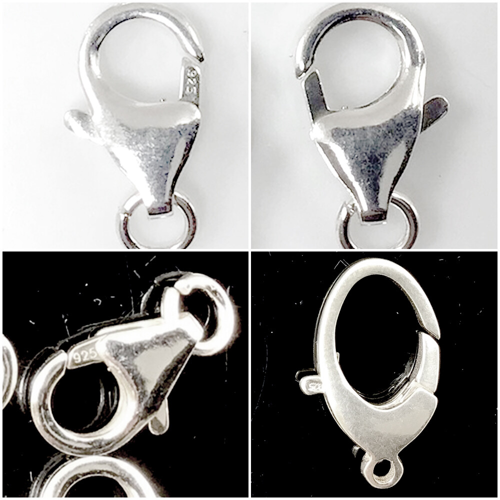 .925 Sterling Silver Lobster Claw Clasp 5mm 6mm 7mm 8mm 9mm Made in USA Findings