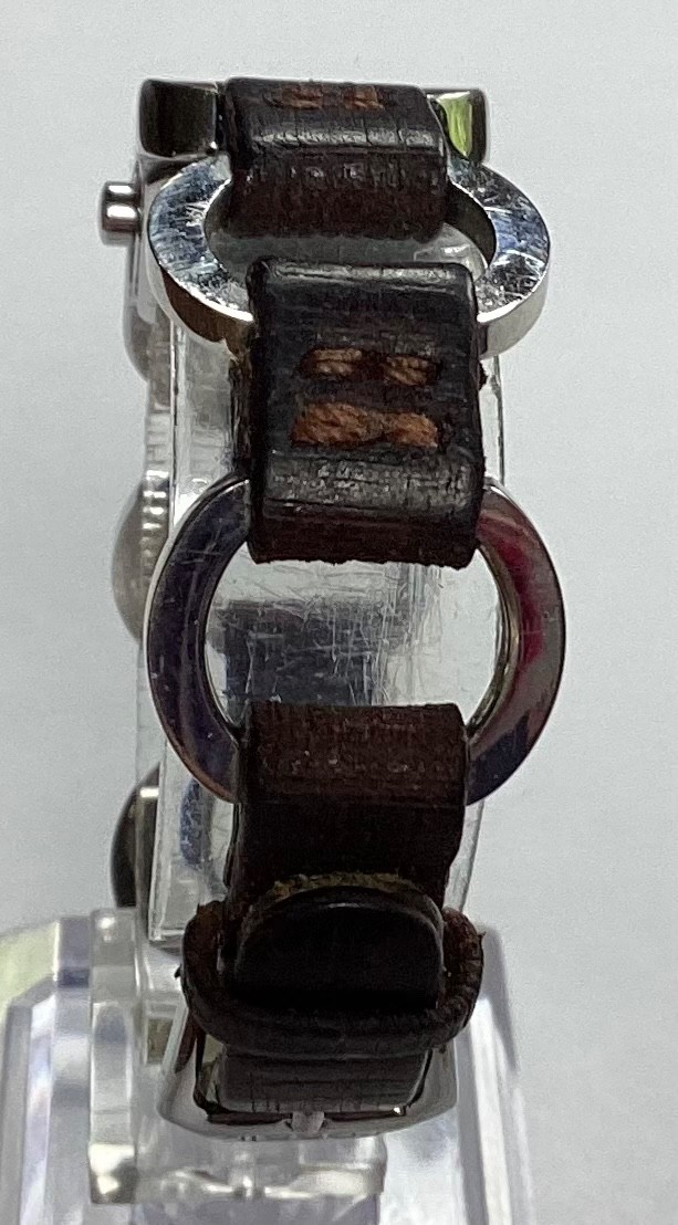 Fossil F2 Silver Tone Watch ES-9516 Brown Leather & SS Band WR 30M New Battery