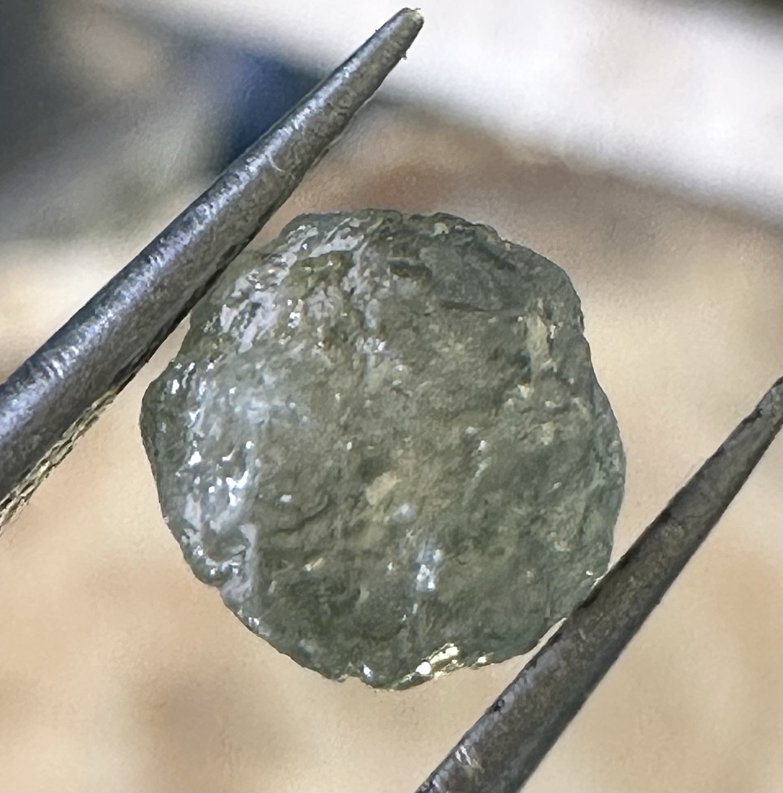 Gorgeous Natural Uncut Green Montana Sapphire 2.00 CT Approx 6x6x5 mm