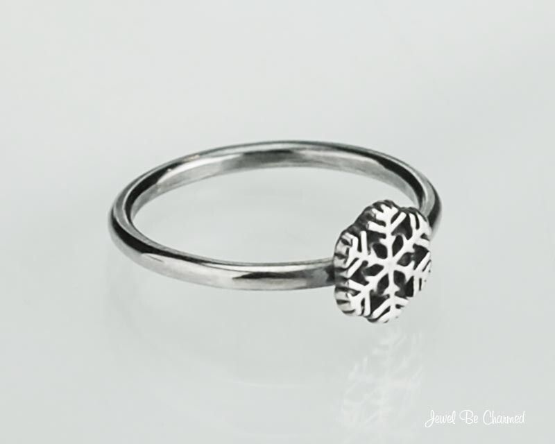 Sterling Silver Tiny Snowflake Ring Handmade Custom Sizes Available Solid .925